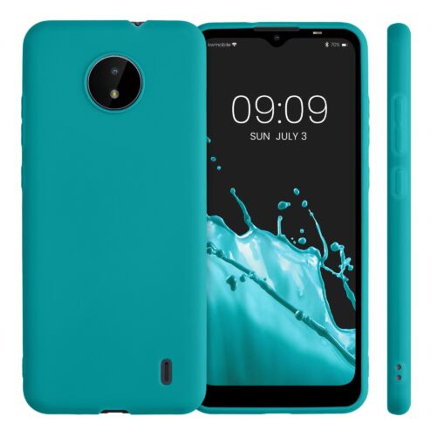 Husa pentru Nokia C20/C10, Silicon, Verde, 54848.57, Kwmobile fotografia produsului View 2 L