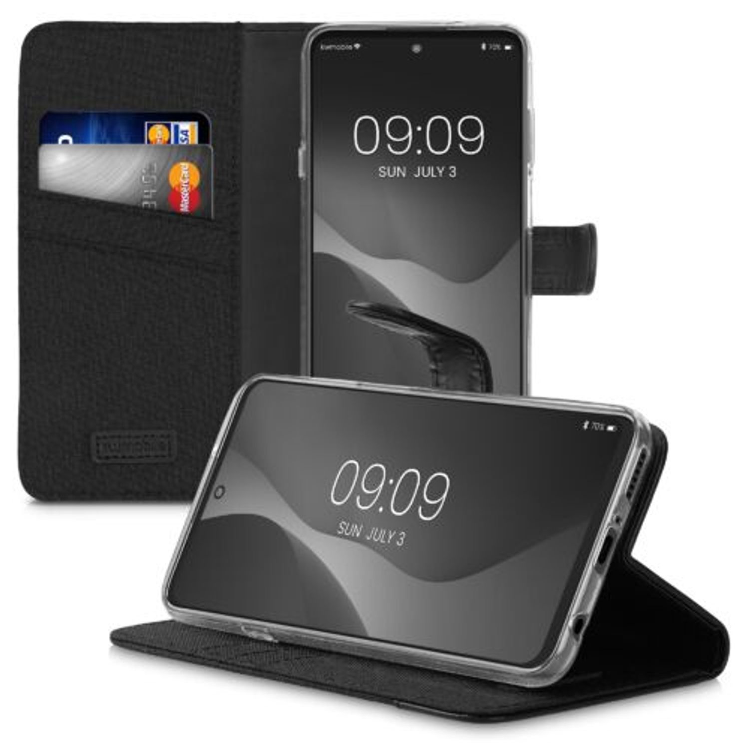 Husa pentru Motorola Edge 20 Lite, Textil, Negru, 56064.73, Kwmobile fotografia produsului View 5 L