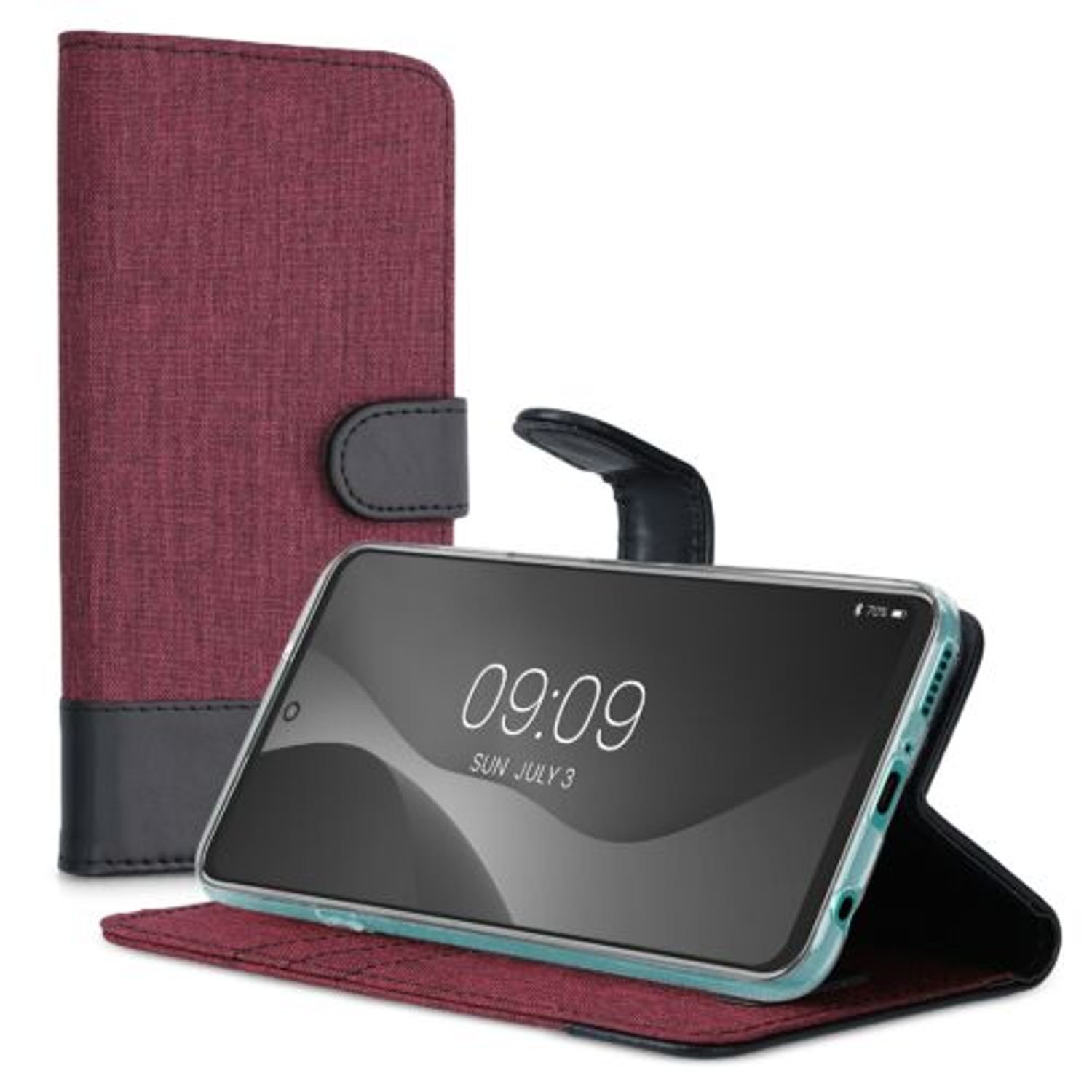 Husa pentru Motorola Edge 20 Lite, Textil, Rosu, 56064.20, Kwmobile fotografia produsului View 2 L