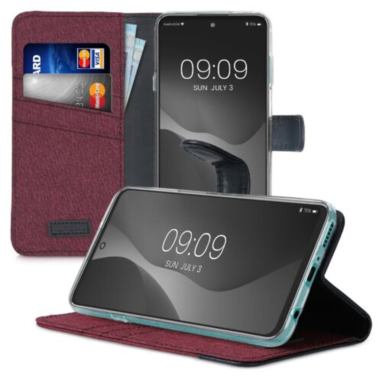 Husa pentru Motorola Edge 20 Lite, Textil, Rosu, 56064.20, Kwmobile fotografia produsului View 5 L