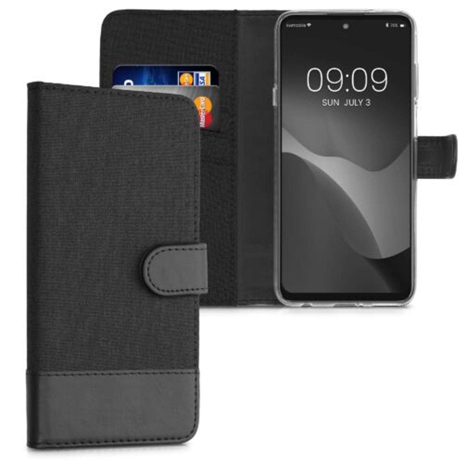 Husa pentru Motorola Edge 20 Lite, Textil, Negru, 56064.73, Kwmobile fotografia produsului