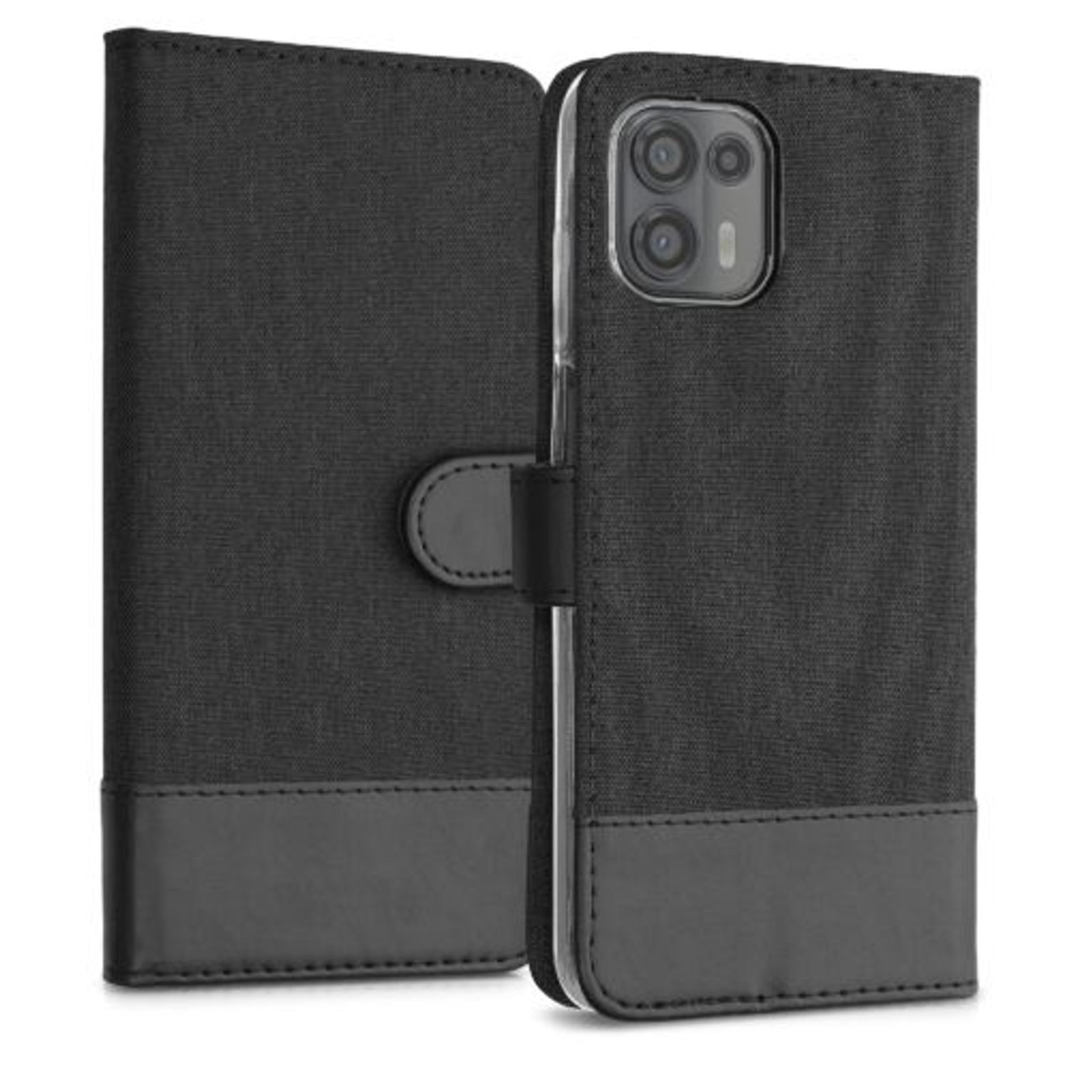 Husa pentru Motorola Edge 20 Lite, Textil, Negru, 56064.73, Kwmobile fotografia produsului View 4 L