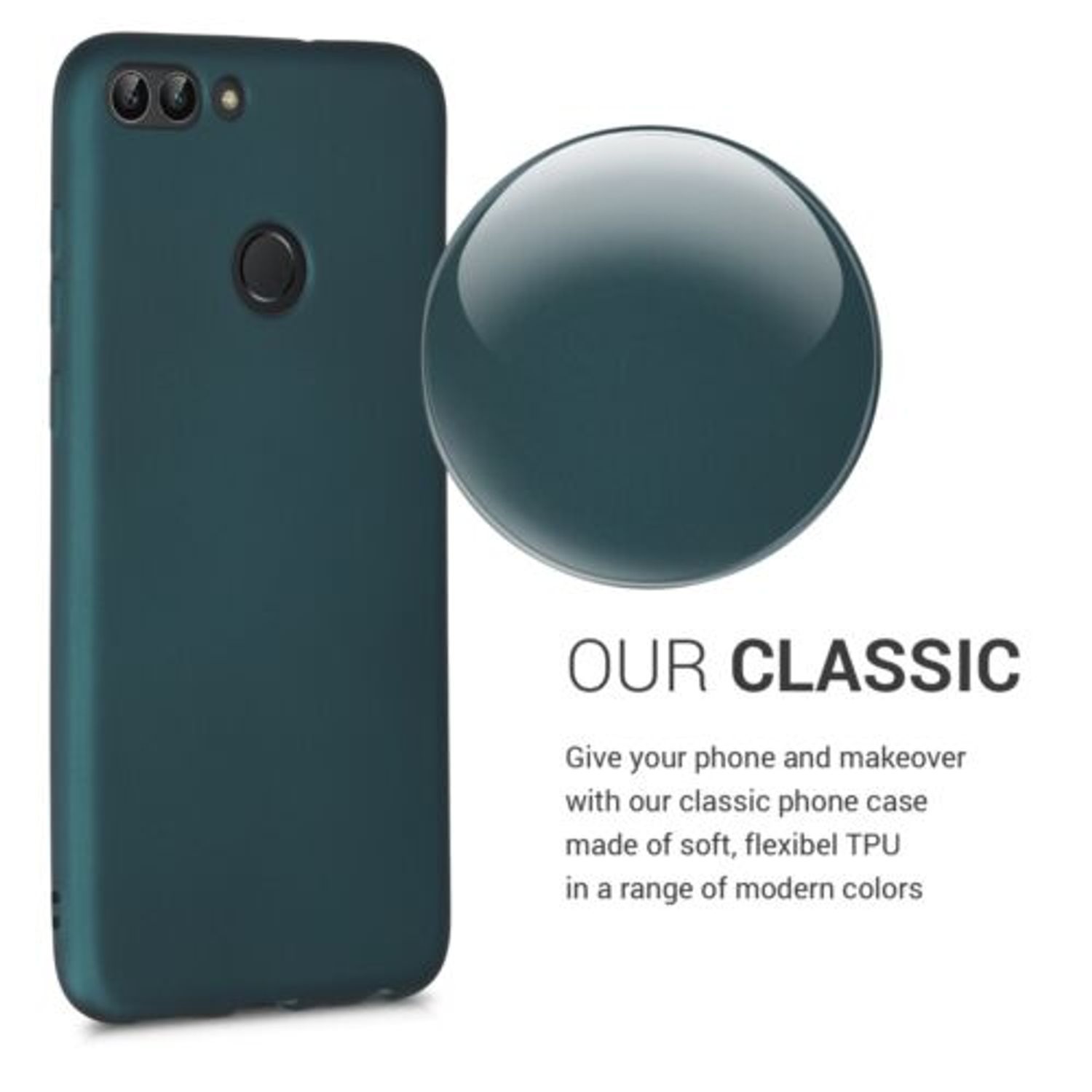 Husa pentru Huawei P Smart/Enjoy 7s, Silicon, Verde, 44431.14 fotografia produsului View 4 L