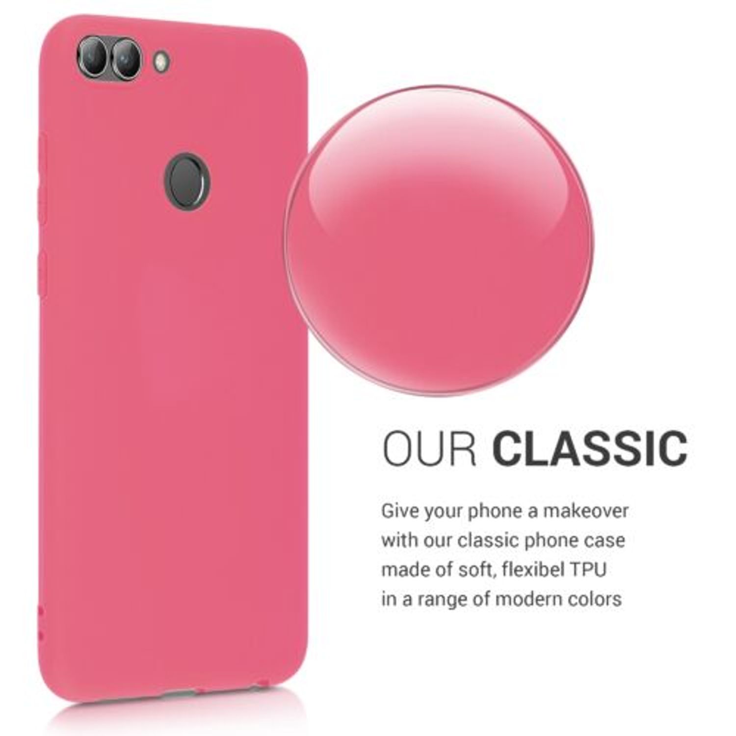 Husa pentru Huawei P Smart/Enjoy 7s, Silicon, Roz, 44124.103 fotografia produsului View 4 L