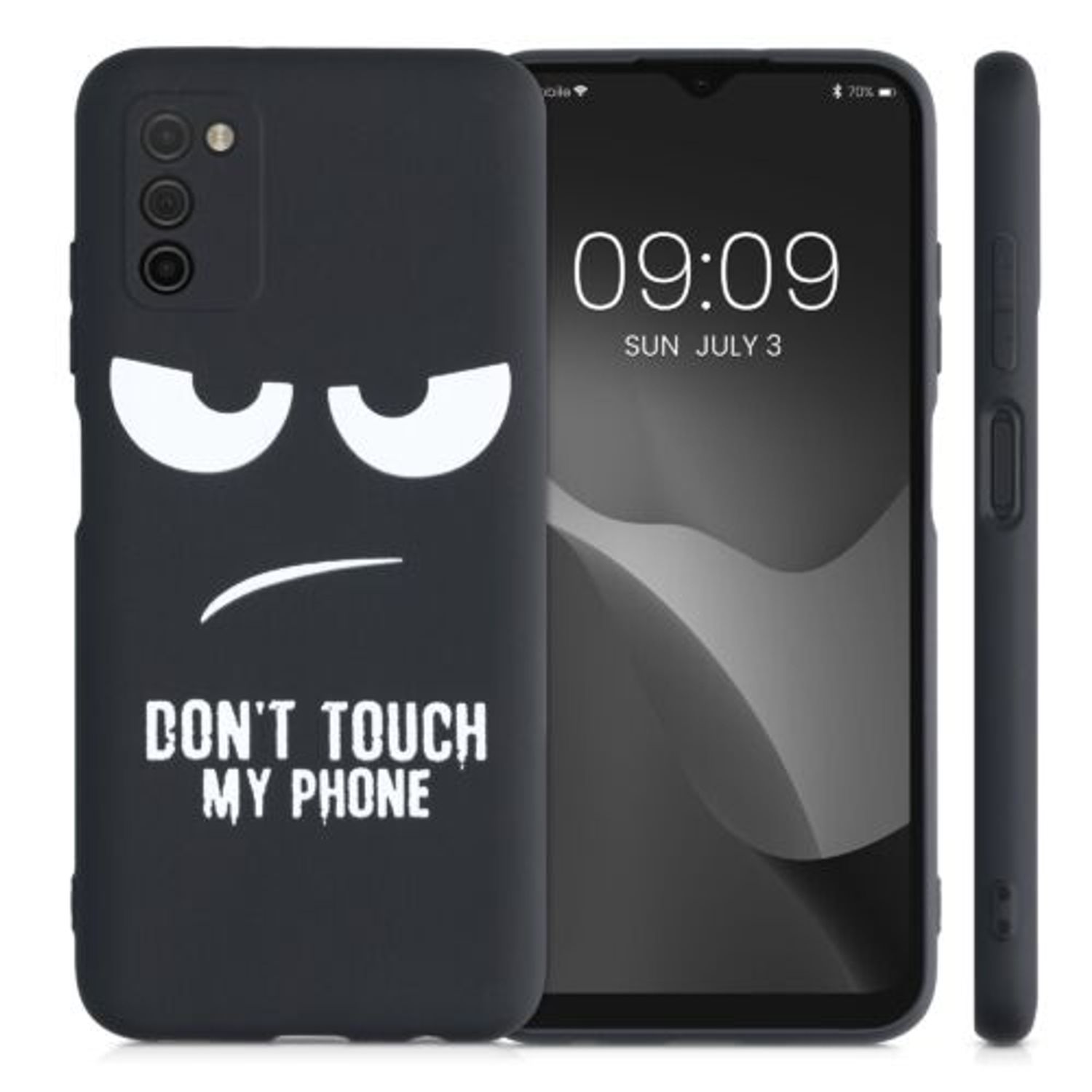 Husa pentru Samsung Galaxy A03s, Silicon, Negru, 56519.01, Kwmobile fotografia produsului View 2 L