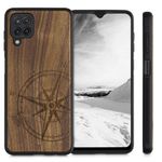 Husa pentru Samsung Galaxy A12, Lemn, Maro, 55092.02, Kwmobile fotografia produsului View 2 S
