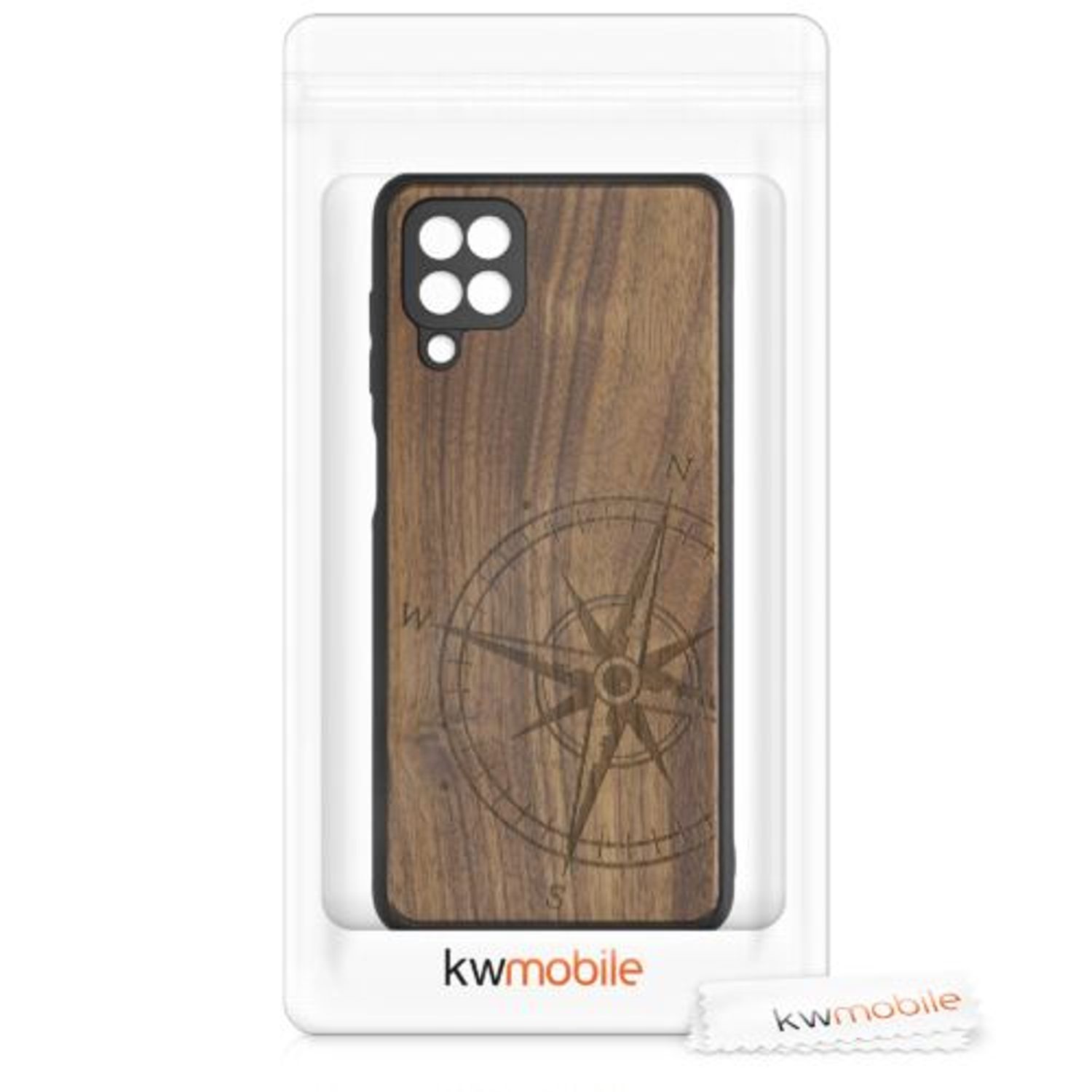 Husa pentru Samsung Galaxy A12, Lemn, Maro, 55092.02, Kwmobile fotografia produsului View 6 L