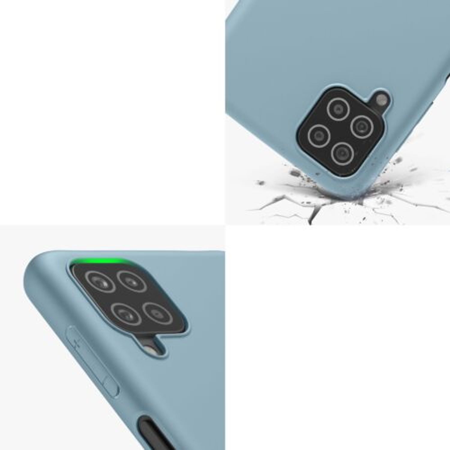 Husa pentru Samsung Galaxy A12, Silicon, Albastru, 54048.207, Kwmobile fotografia produsului View 9 L