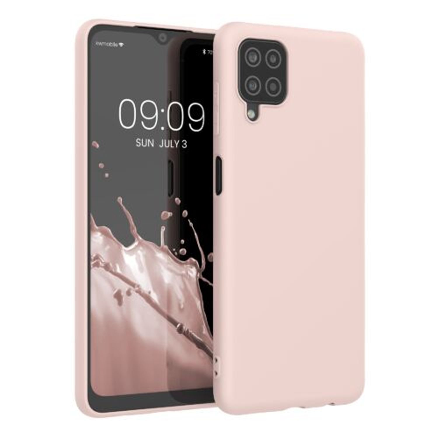 Husa pentru Samsung Galaxy A12, Silicon, Roz, 54048.225, Kwmobile fotografia produsului