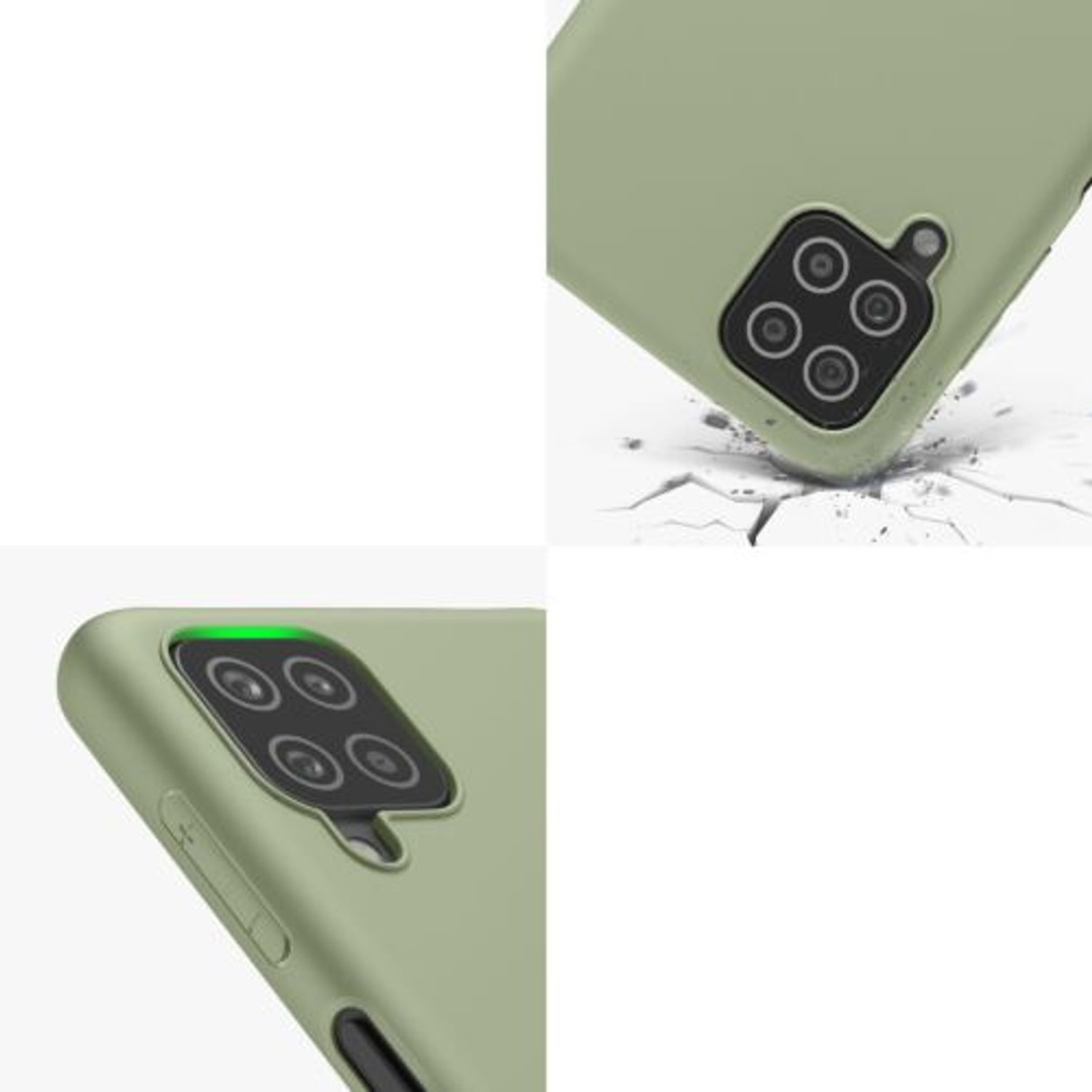 Husa pentru Samsung Galaxy A12, Silicon, Verde, 54048.172, Kwmobile fotografia produsului View 7 L