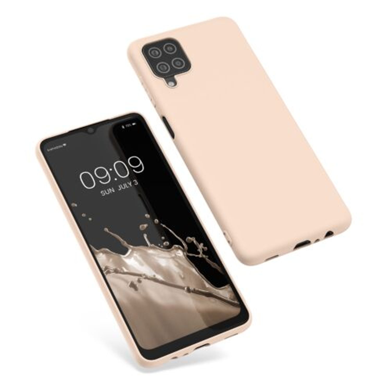 Husa pentru Samsung Galaxy A12, Silicon, Crem, 54048.154, Kwmobile fotografia produsului View 2 L