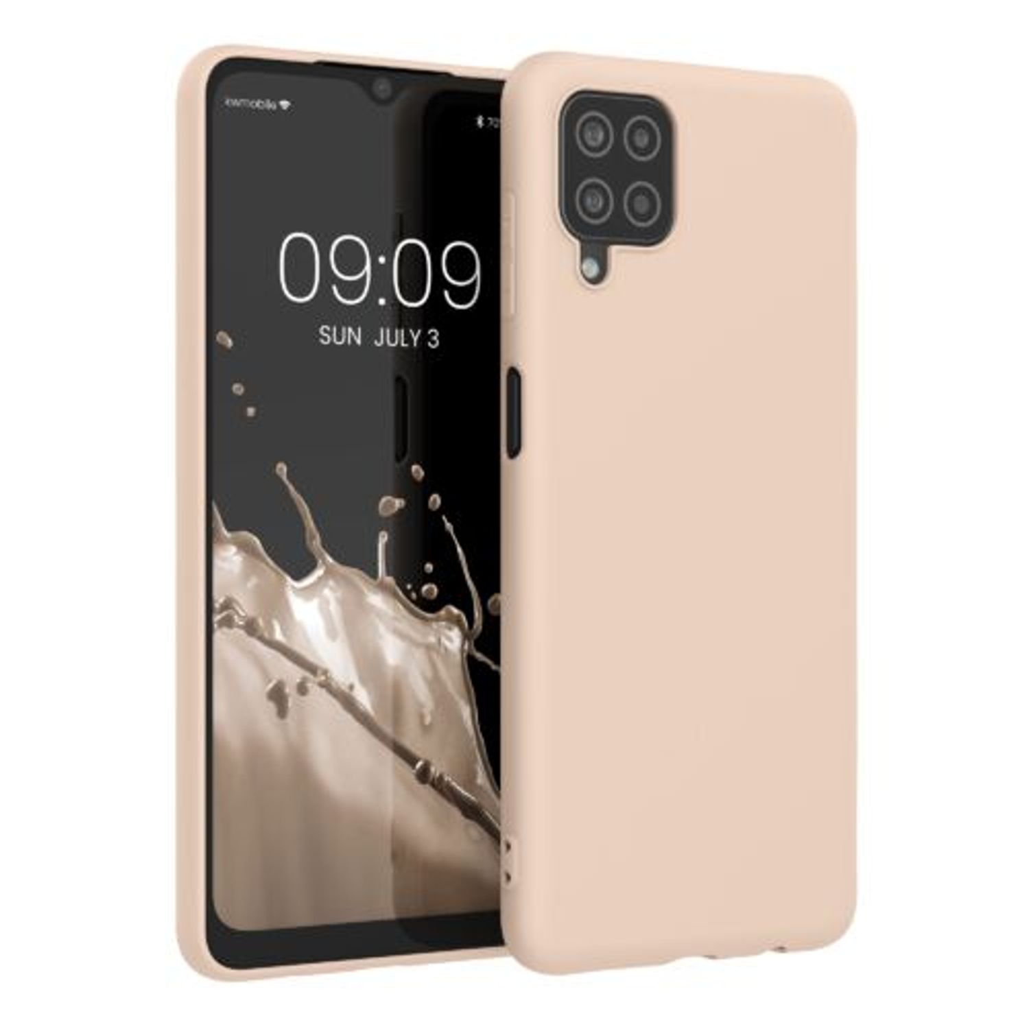 Husa pentru Samsung Galaxy A12, Silicon, Crem, 54048.154, Kwmobile fotografia produsului