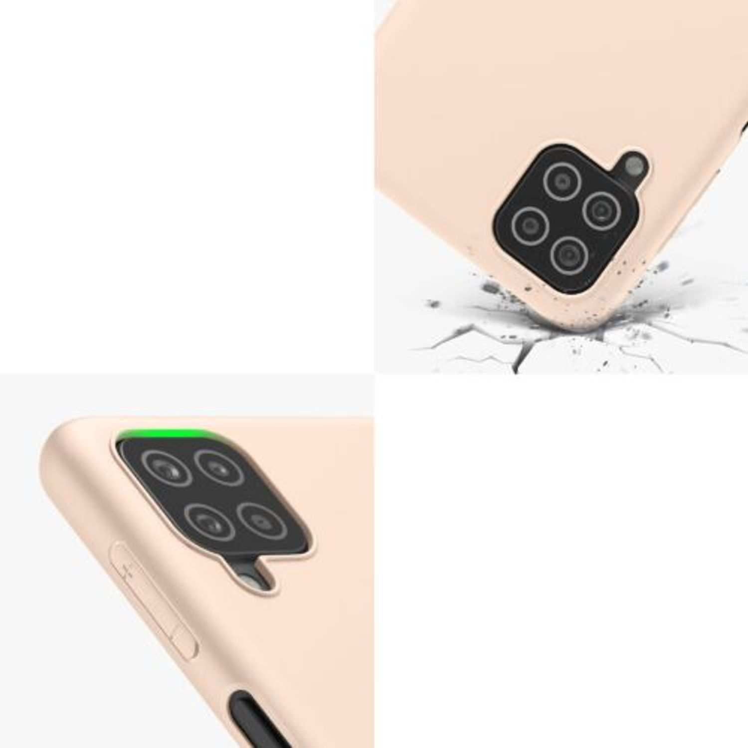 Husa pentru Samsung Galaxy A12, Silicon, Crem, 54048.154, Kwmobile fotografia produsului View 9 L