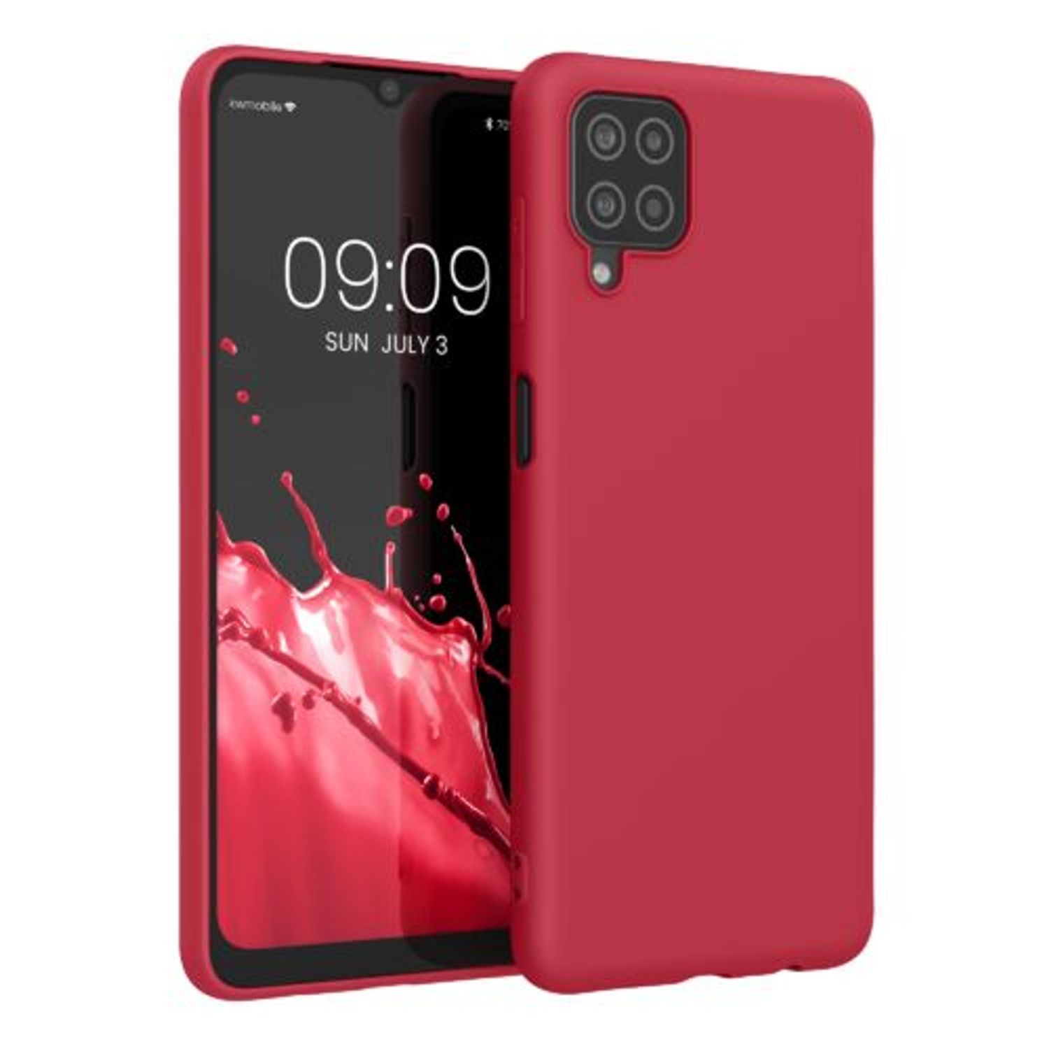 Husa pentru Samsung Galaxy A12, Silicon, Rosu, 54048.229, Kwmobile fotografia produsului