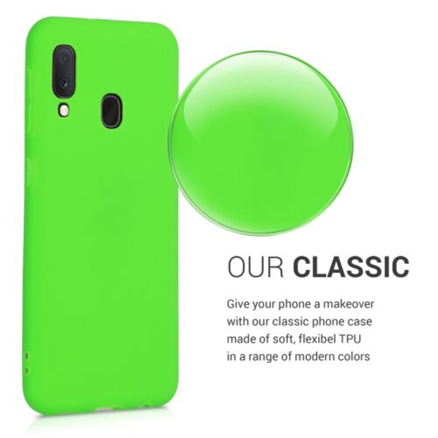 Husa pentru Samsung Galaxy A20e, Silicon, Verde, 48738.159, Kwmobile fotografia produsului View 5 L
