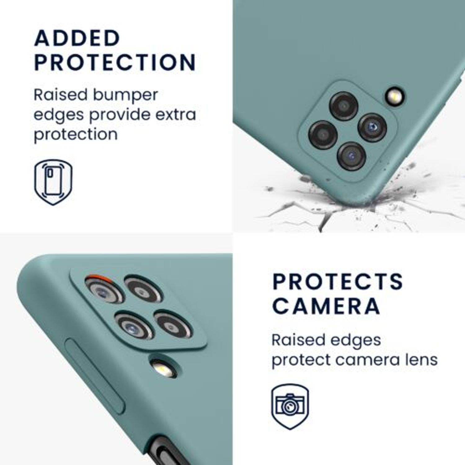 Husa pentru Samsung Galaxy A22, Silicon, Verde, 55500.207, Kwmobile fotografia produsului View 4 L