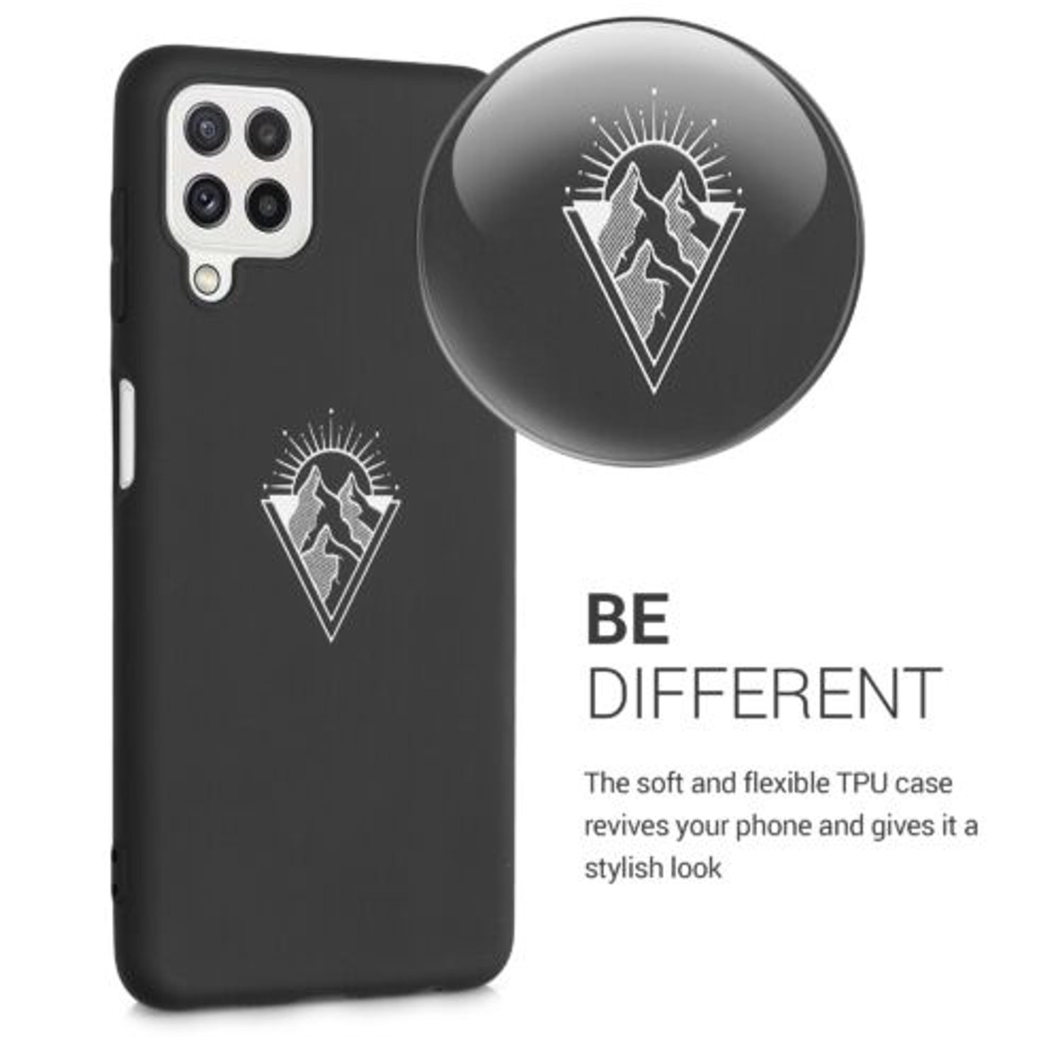 Husa pentru Samsung Galaxy A22, Silicon, Negru, 55497.04, Kwmobile fotografia produsului View 4 L