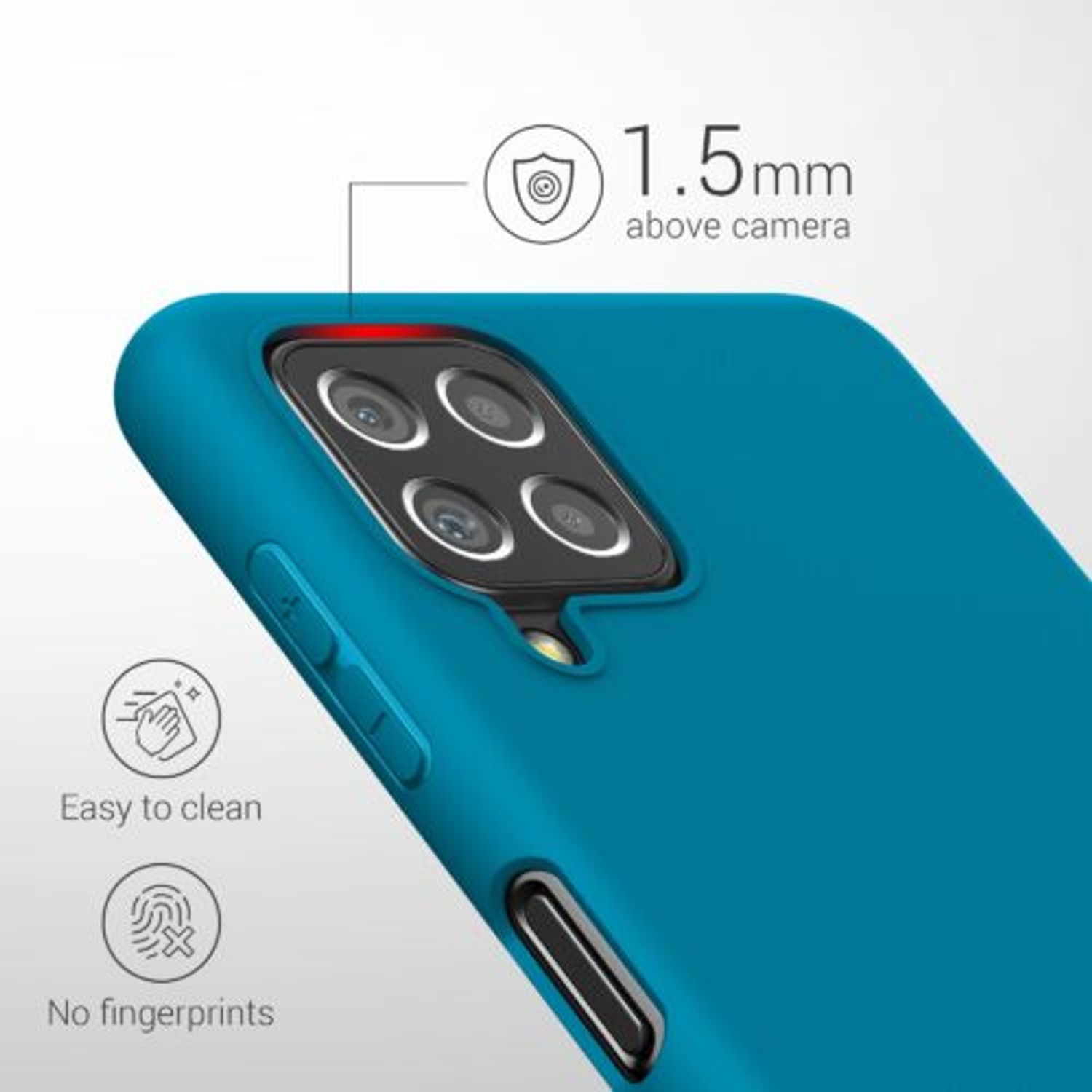 Husa pentru Samsung Galaxy A22, Silicon, Albastru, 55493.224, Kwmobile fotografia produsului View 3 L