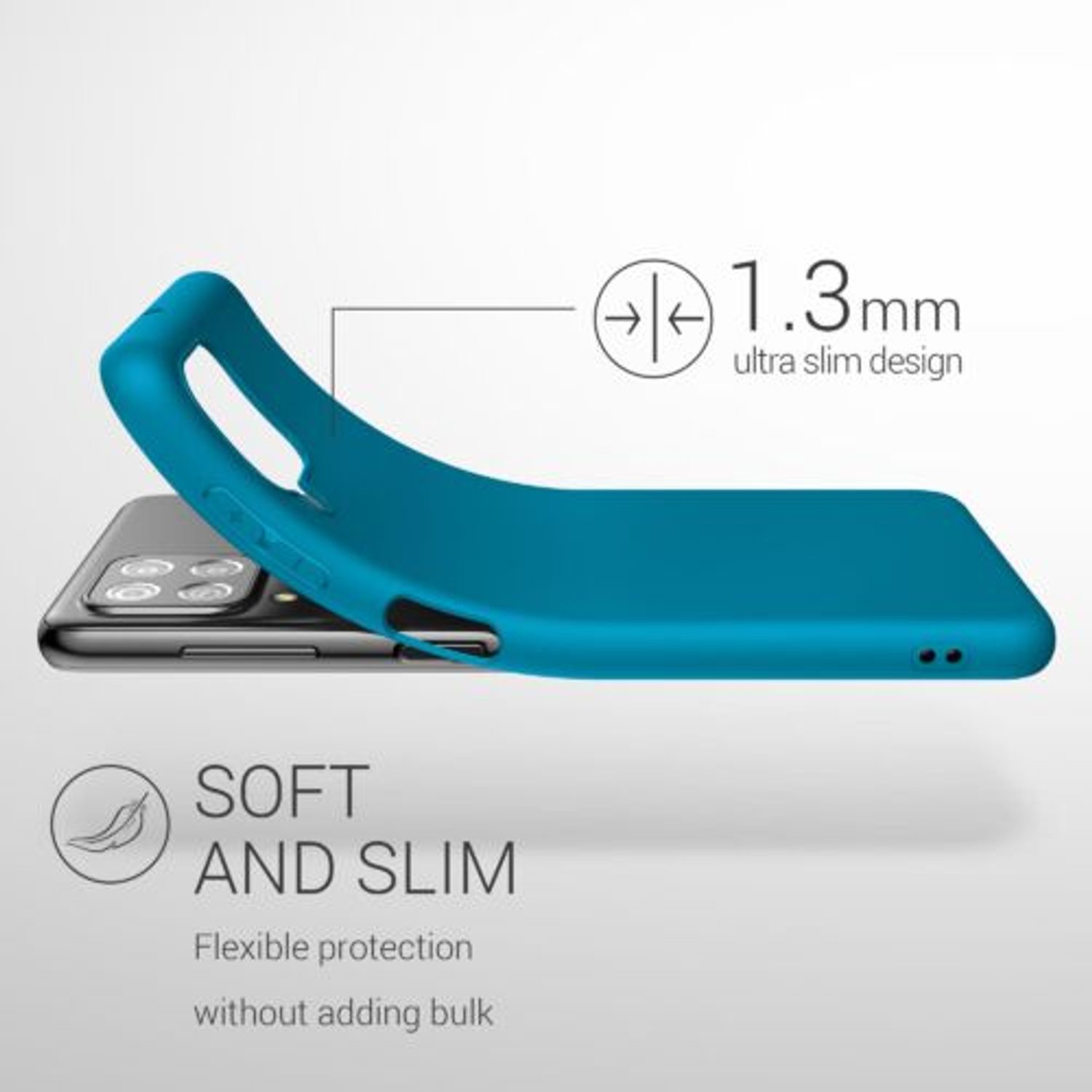Husa pentru Samsung Galaxy A22, Silicon, Albastru, 55493.224, Kwmobile fotografia produsului View 4 L
