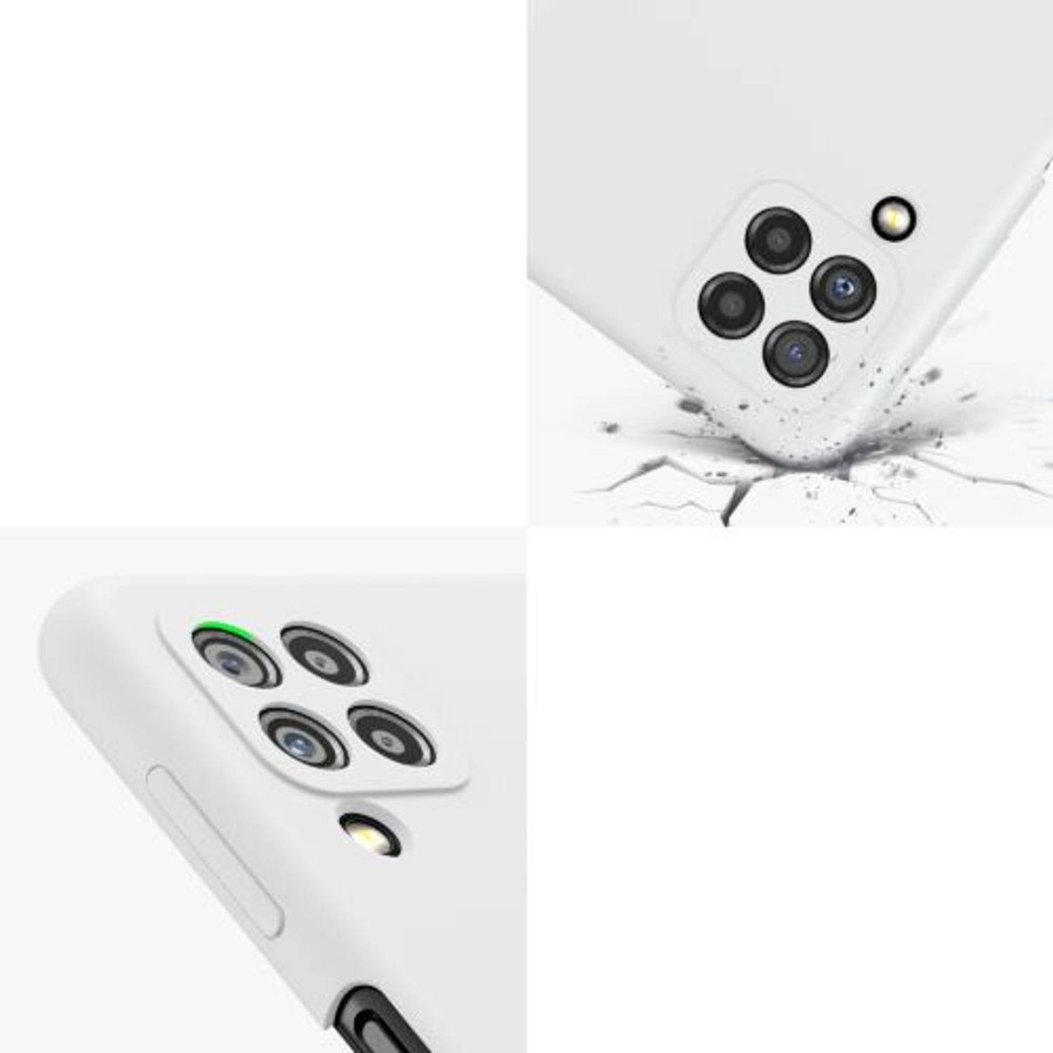 Husa pentru Samsung Galaxy A22, Silicon, Alb, 55500.48, Kwmobile fotografia produsului View 7 L