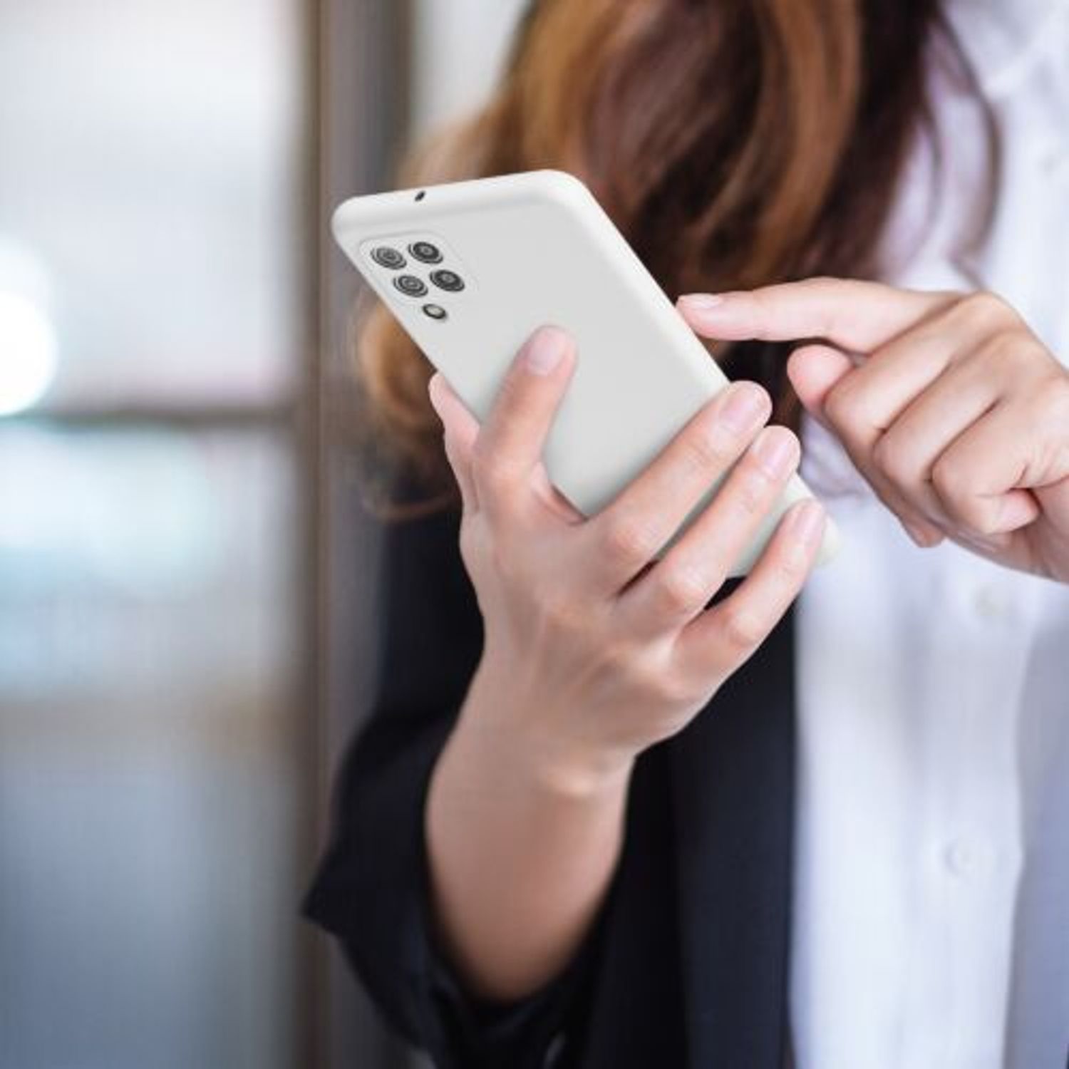 Husa pentru Samsung Galaxy A22, Silicon, Alb, 55500.48, Kwmobile fotografia produsului View 9 L