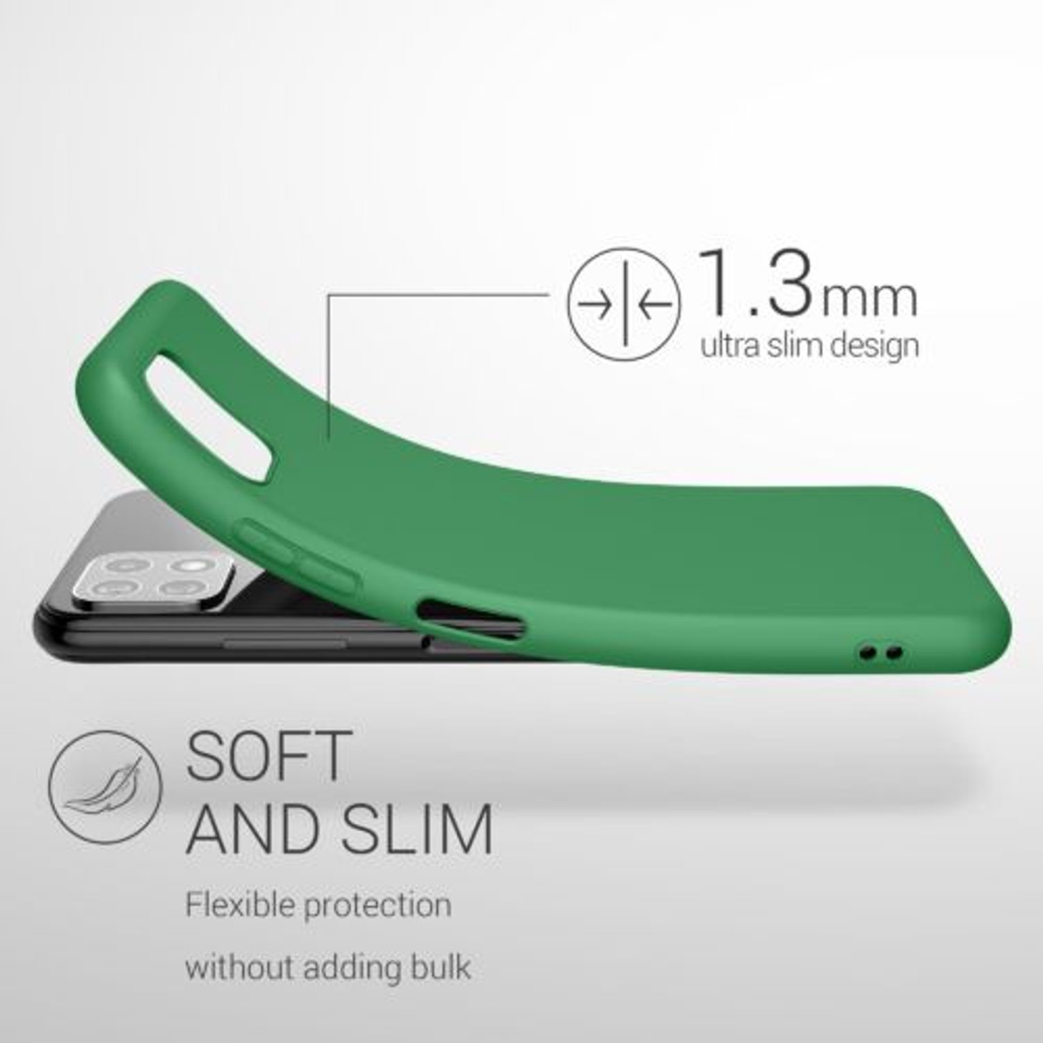 Husa pentru Samsung Galaxy A22 5G, Silicon, Verde, 55245.227, Kwmobile fotografia produsului View 4 L