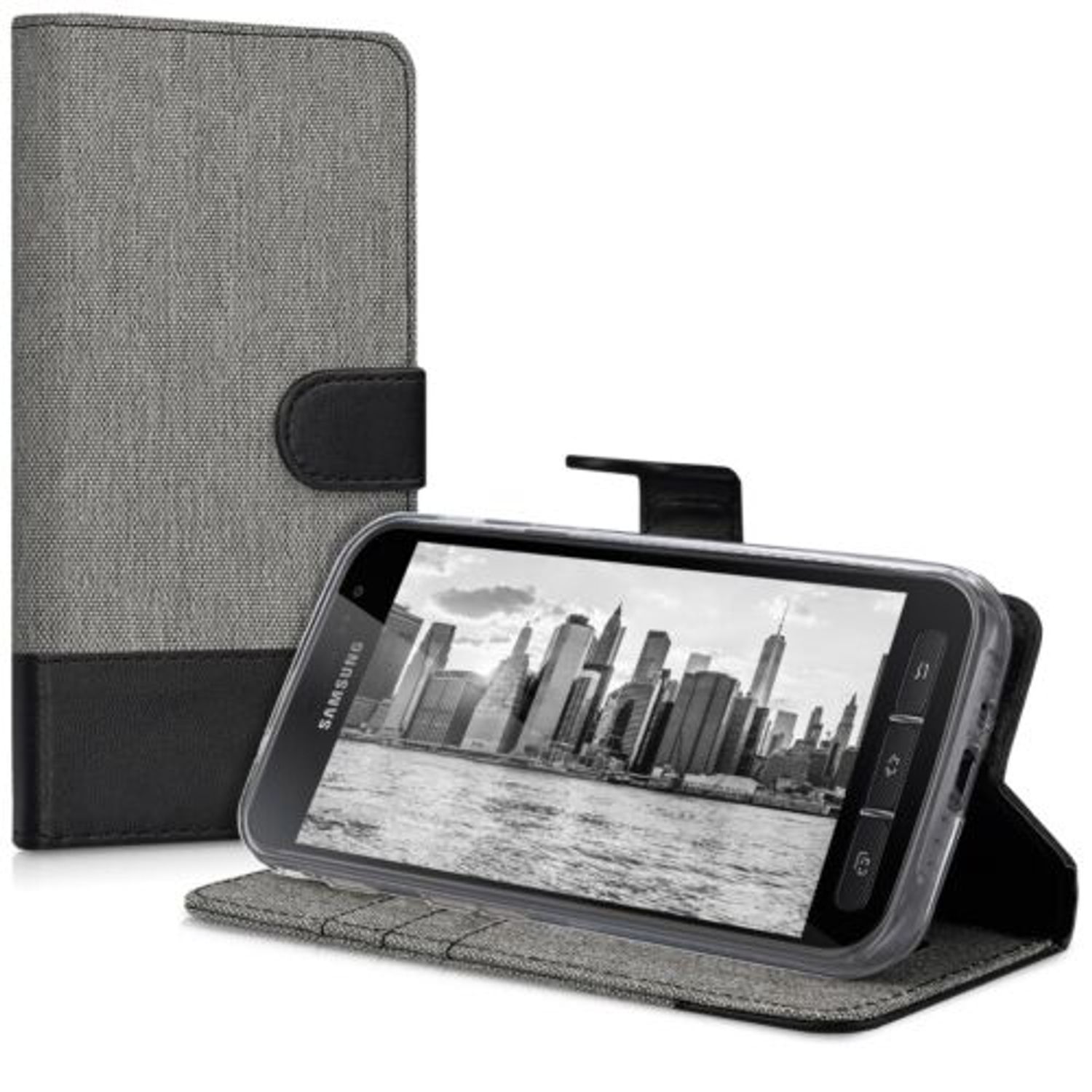 Husa pentru Samsung Galaxy Xcover 4, Textil, Gri, 41255.01 fotografia produsului View 2 L