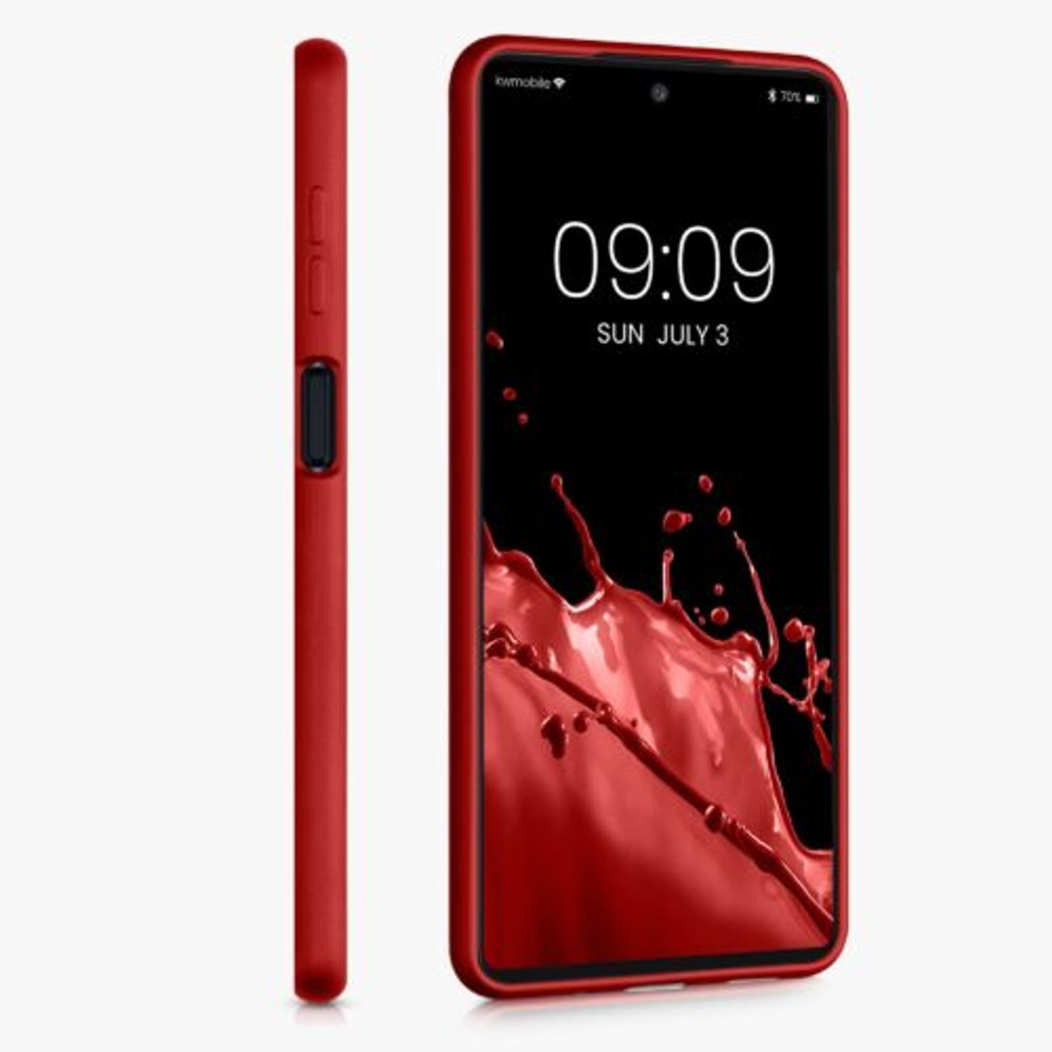Husa pentru Samsung Galaxy M52 5G, Silicon, Rosu, 56348.36, Kwmobile fotografia produsului View 8 L