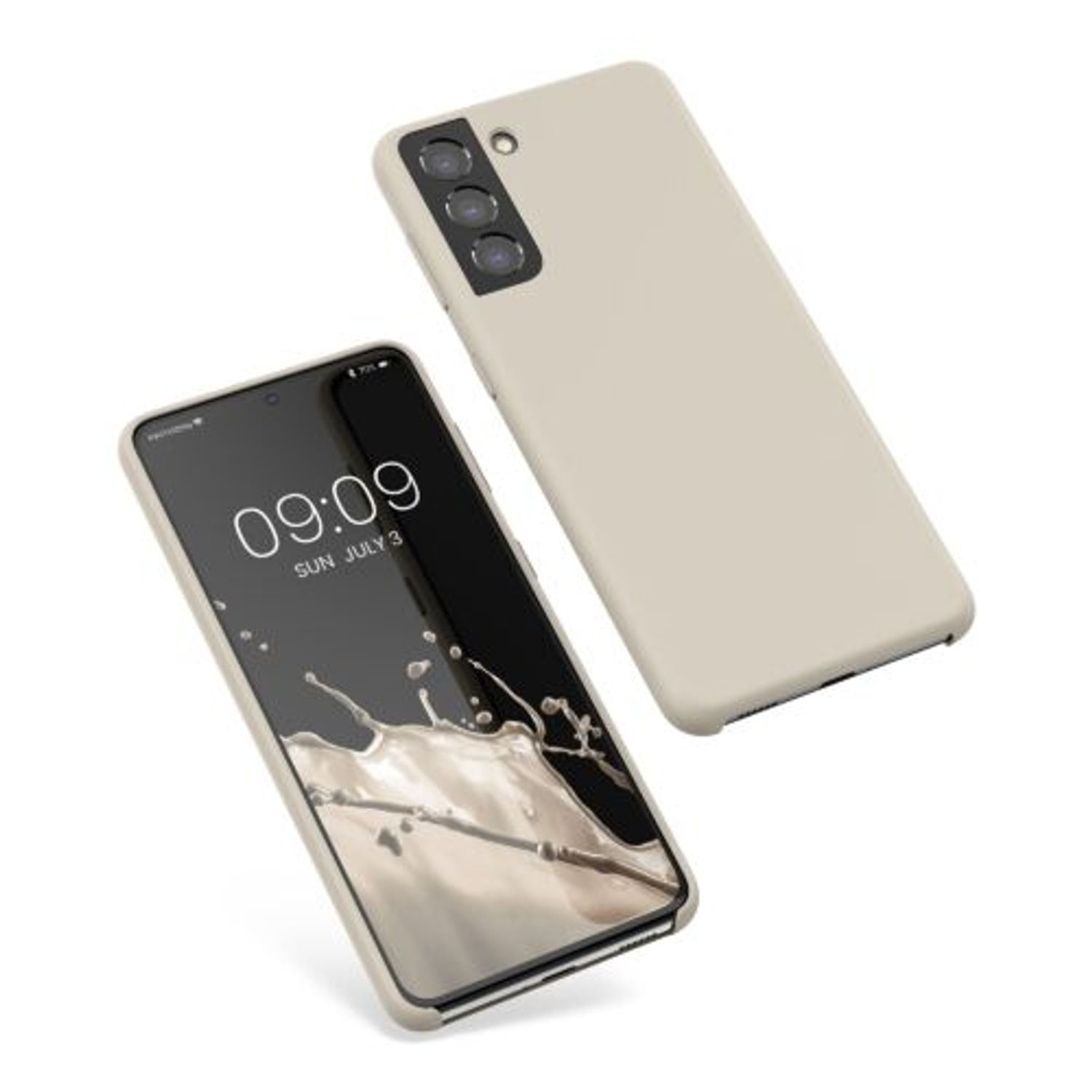 Husa pentru Samsung Galaxy S21, Silicon, Crem, 54056.125, Kwmobile fotografia produsului View 2 L