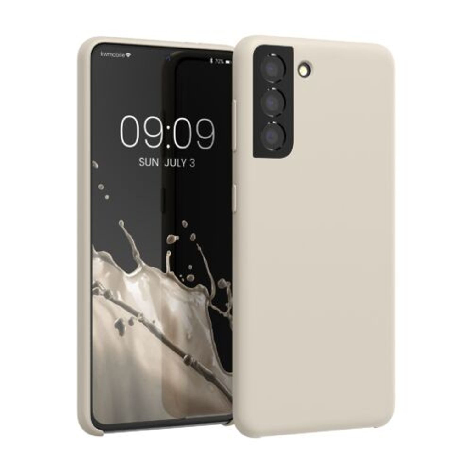 Husa pentru Samsung Galaxy S21, Silicon, Crem, 54056.125, Kwmobile fotografia produsului