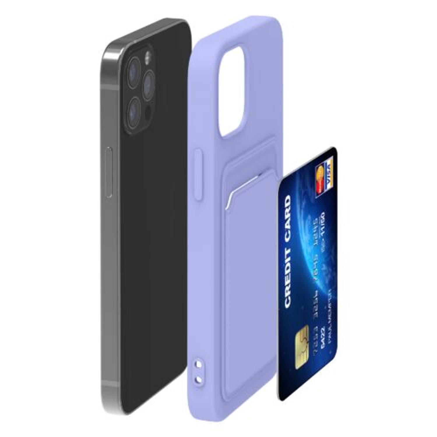 Husa pentru iPhone 12/iPhone 12 Pro, Silicon, Mov, 55112.108 fotografia produsului View 7 L