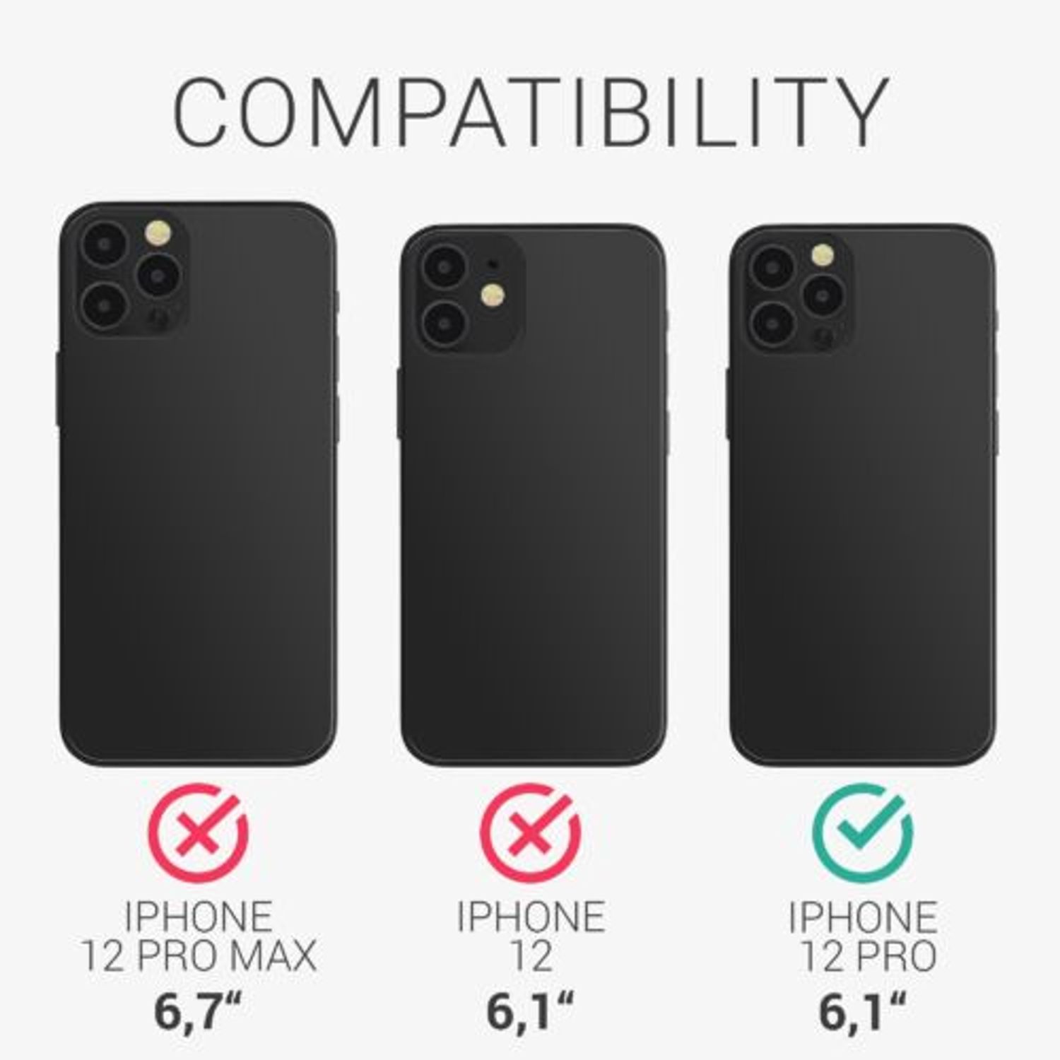 Husa pentru iPhone 12/iPhone 12 Pro, Silicon, Negru, 55112.01 fotografia produsului View 6 L