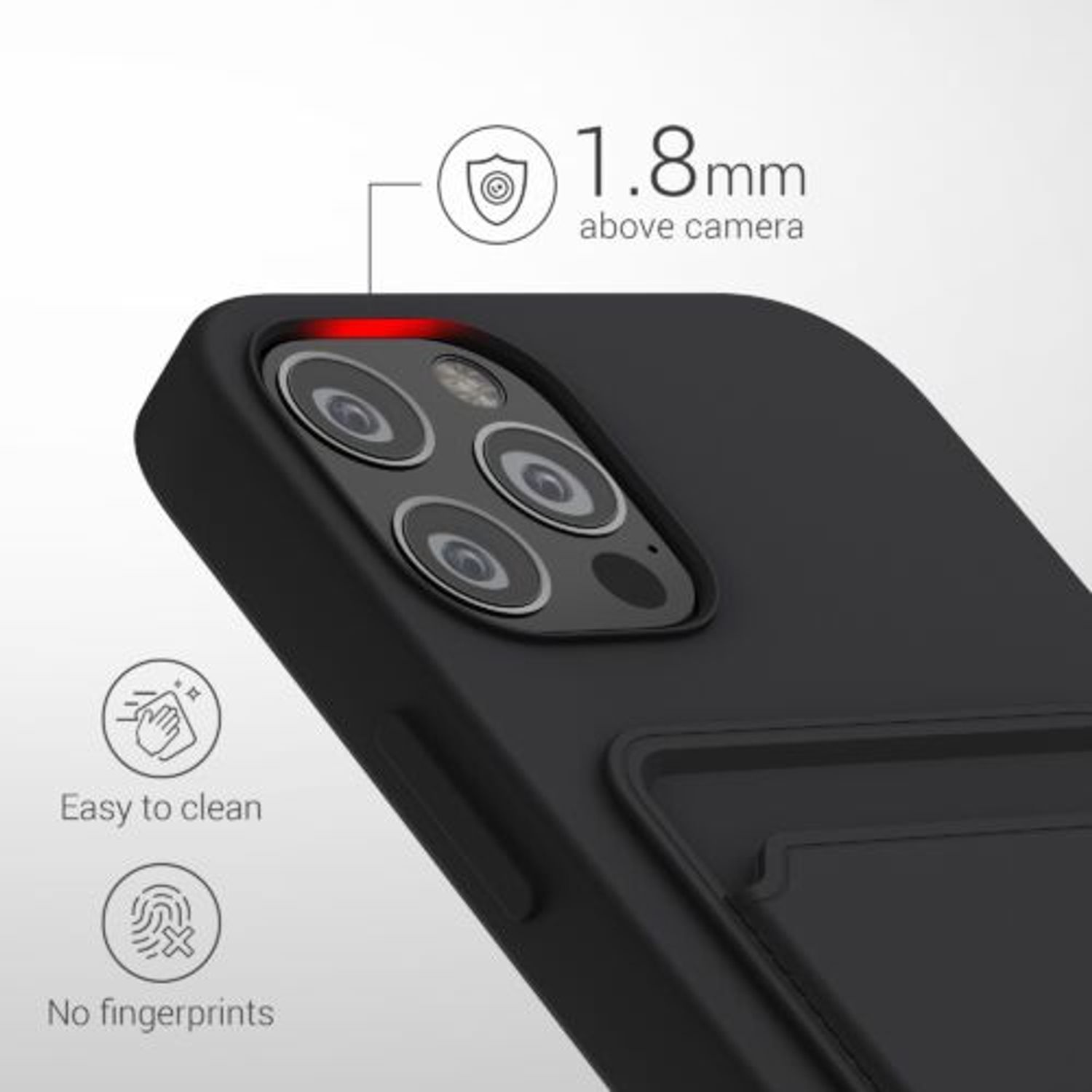 Husa pentru iPhone 12/iPhone 12 Pro, Silicon, Negru, 55112.01 fotografia produsului View 4 L
