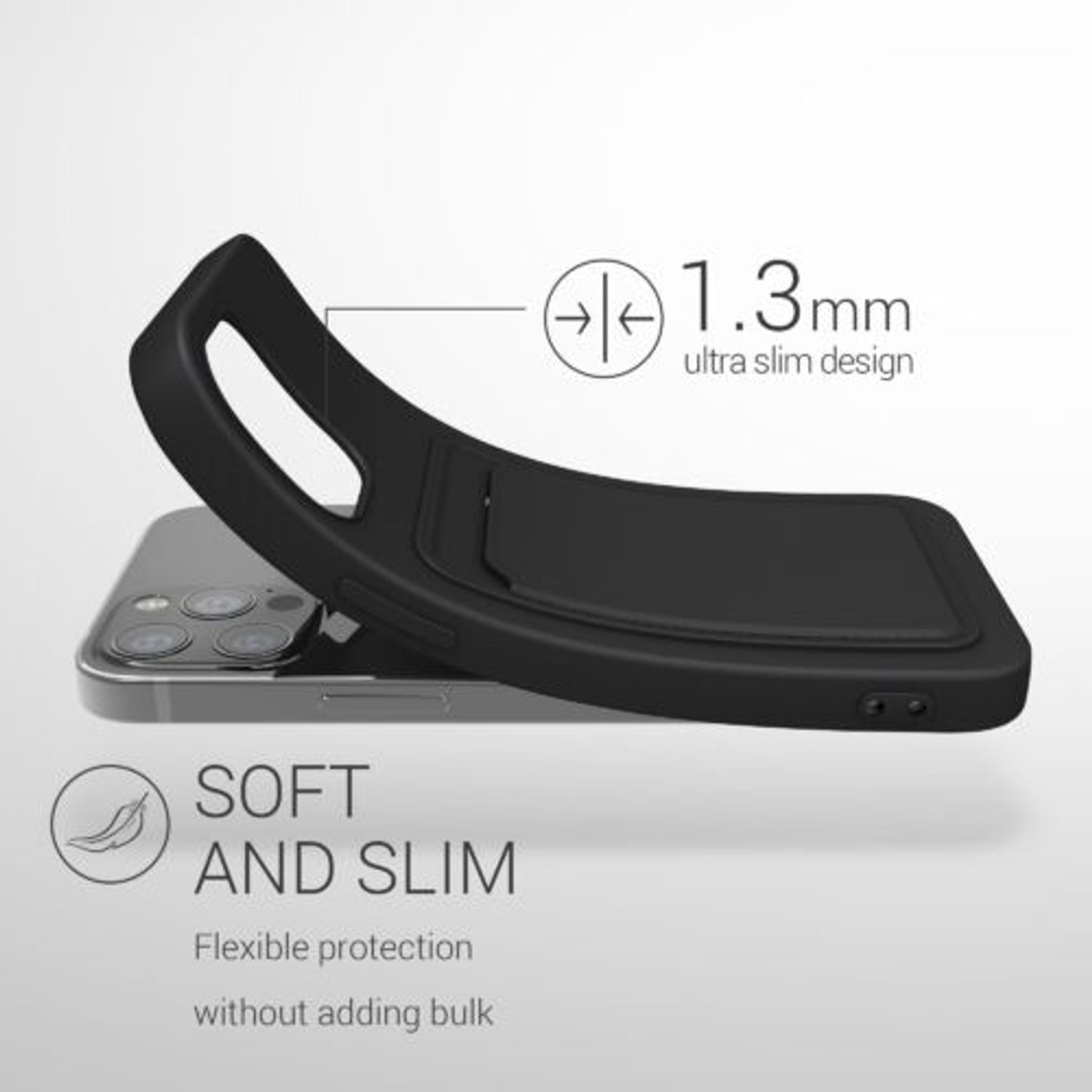 Husa pentru iPhone 12/iPhone 12 Pro, Silicon, Negru, 55112.01 fotografia produsului View 3 L