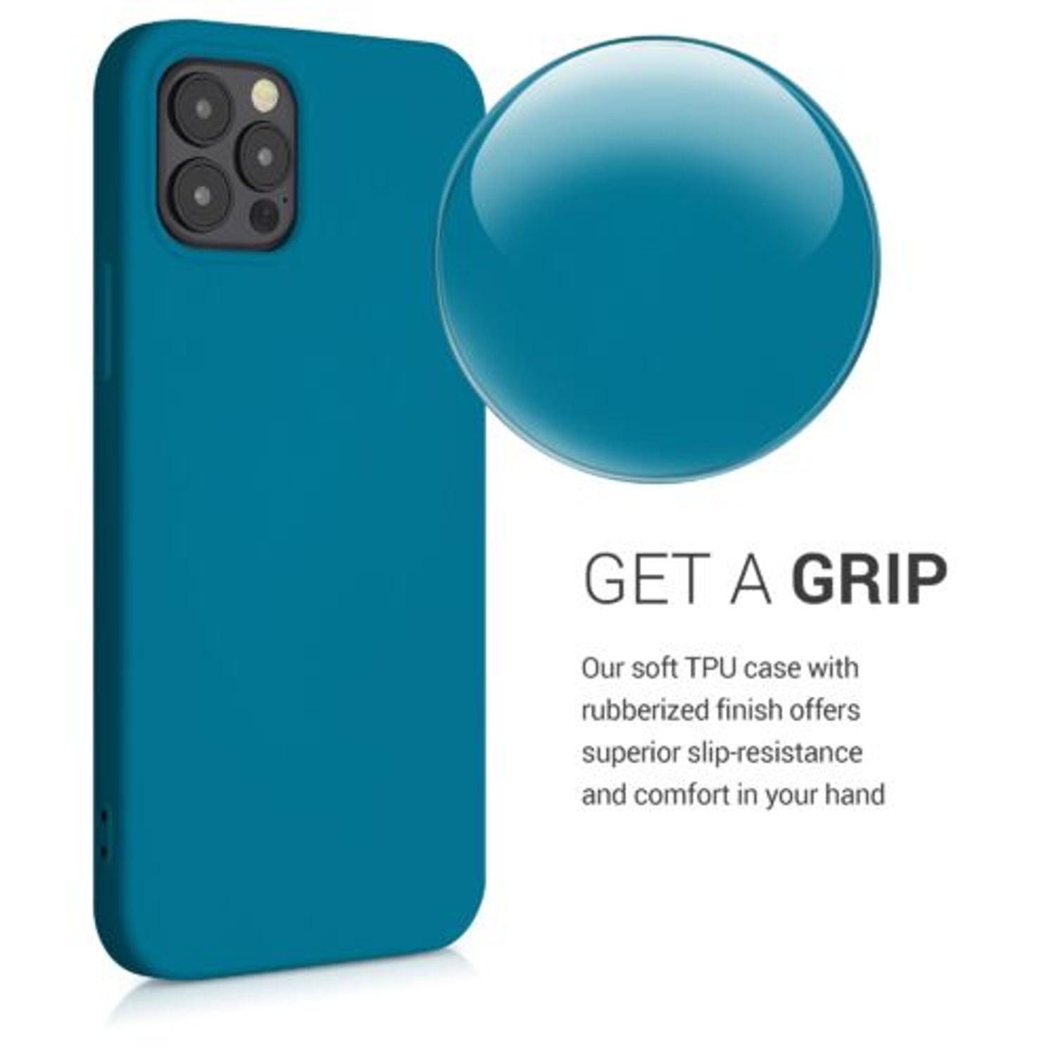 Husa pentru iPhone 12/iPhone 12 Pro, Silicon, Albastru, 53844.224 fotografia produsului View 5 L