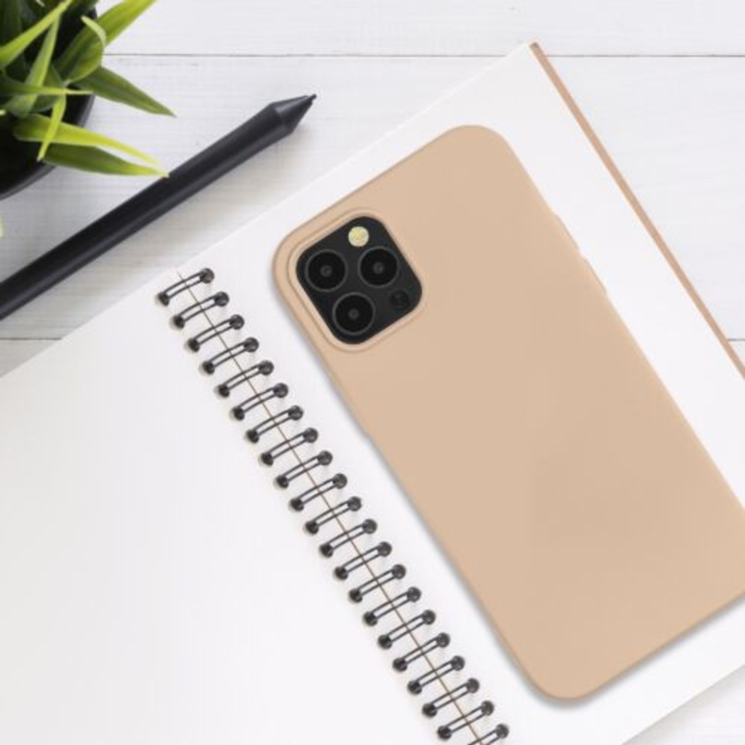 Husa pentru Apple iPhone 12/iPhone 12 Pro, Silicon, Crem, 53844.10 fotografia produsului View 3 L