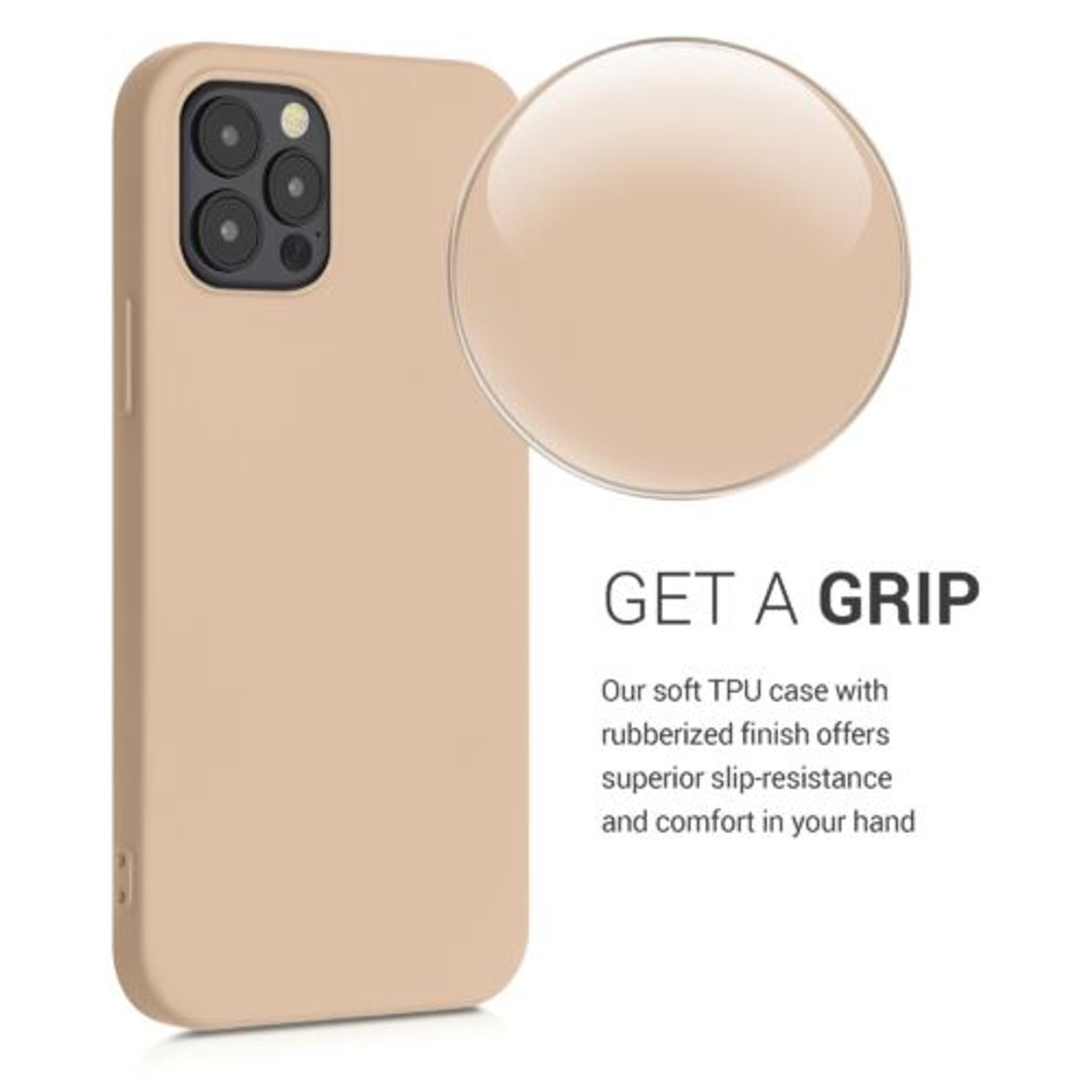 Husa pentru Apple iPhone 12/iPhone 12 Pro, Silicon, Crem, 53844.10 fotografia produsului View 5 L