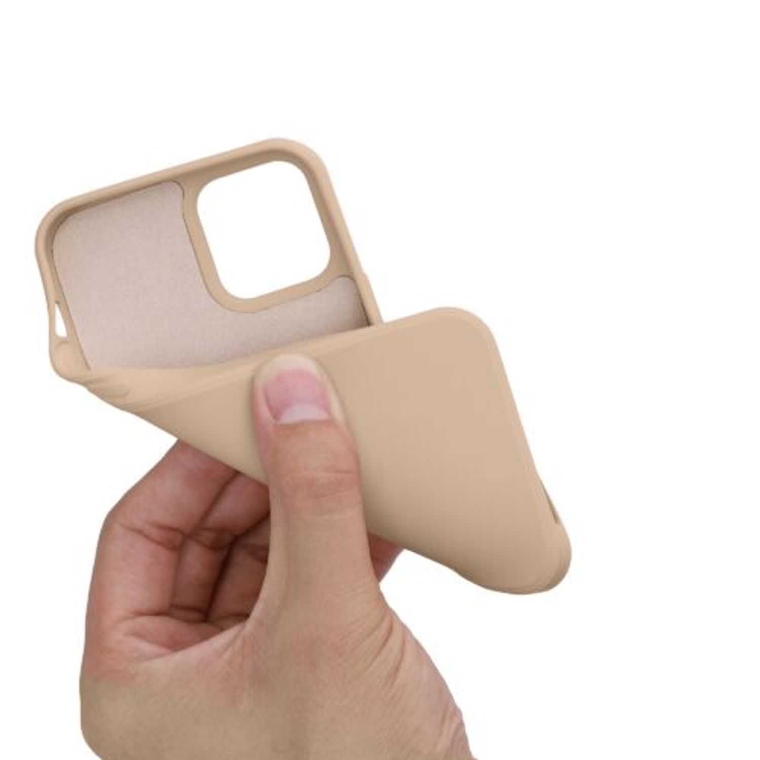 Husa pentru Apple iPhone 12/iPhone 12 Pro, Silicon, Crem, 53844.10 fotografia produsului View 8 L