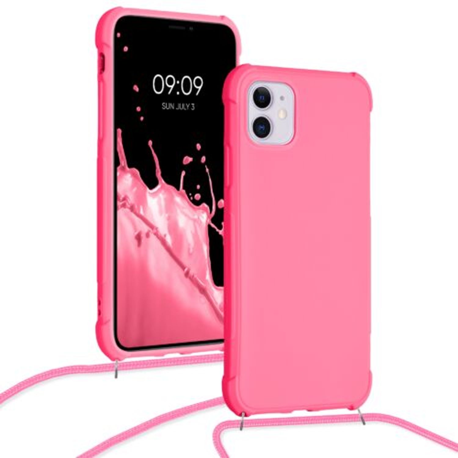 Husa pentru Apple iPhone 11, Silicon, Roz, 53838.77, Kwmobile fotografia produsului View 3 L