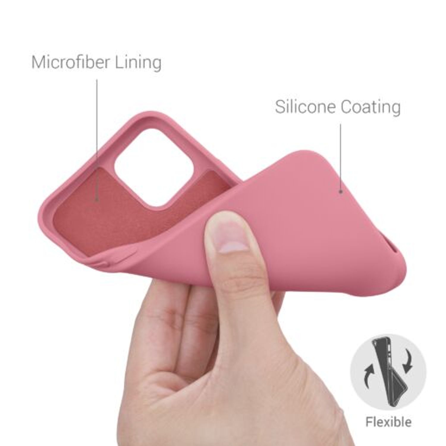 Husa pentru Apple iPhone 12/iPhone 12 Pro, Silicon, Roz, 53844.212 fotografia produsului View 4 L