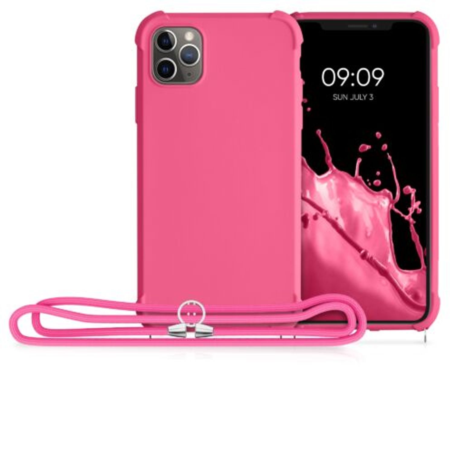 Husa pentru Apple iPhone 11 Pro Max, Silicon, Roz, 55764.77, Kwmobile fotografia produsului View 7 L