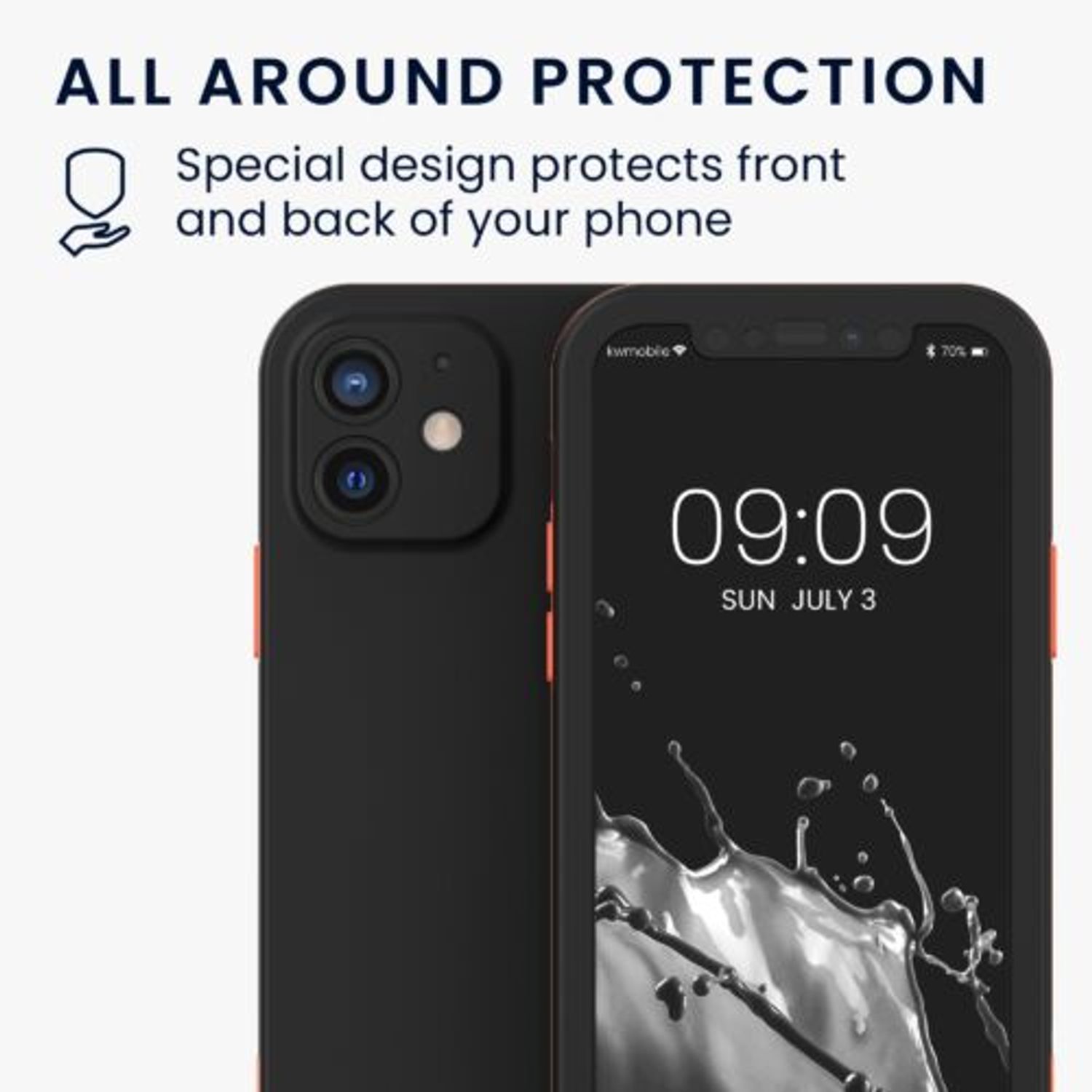 Husa pentru Apple iPhone 12/iPhone 12 Pro, Plastic, Negru, 56431.01, Kwmobile fotografia produsului View 6 L