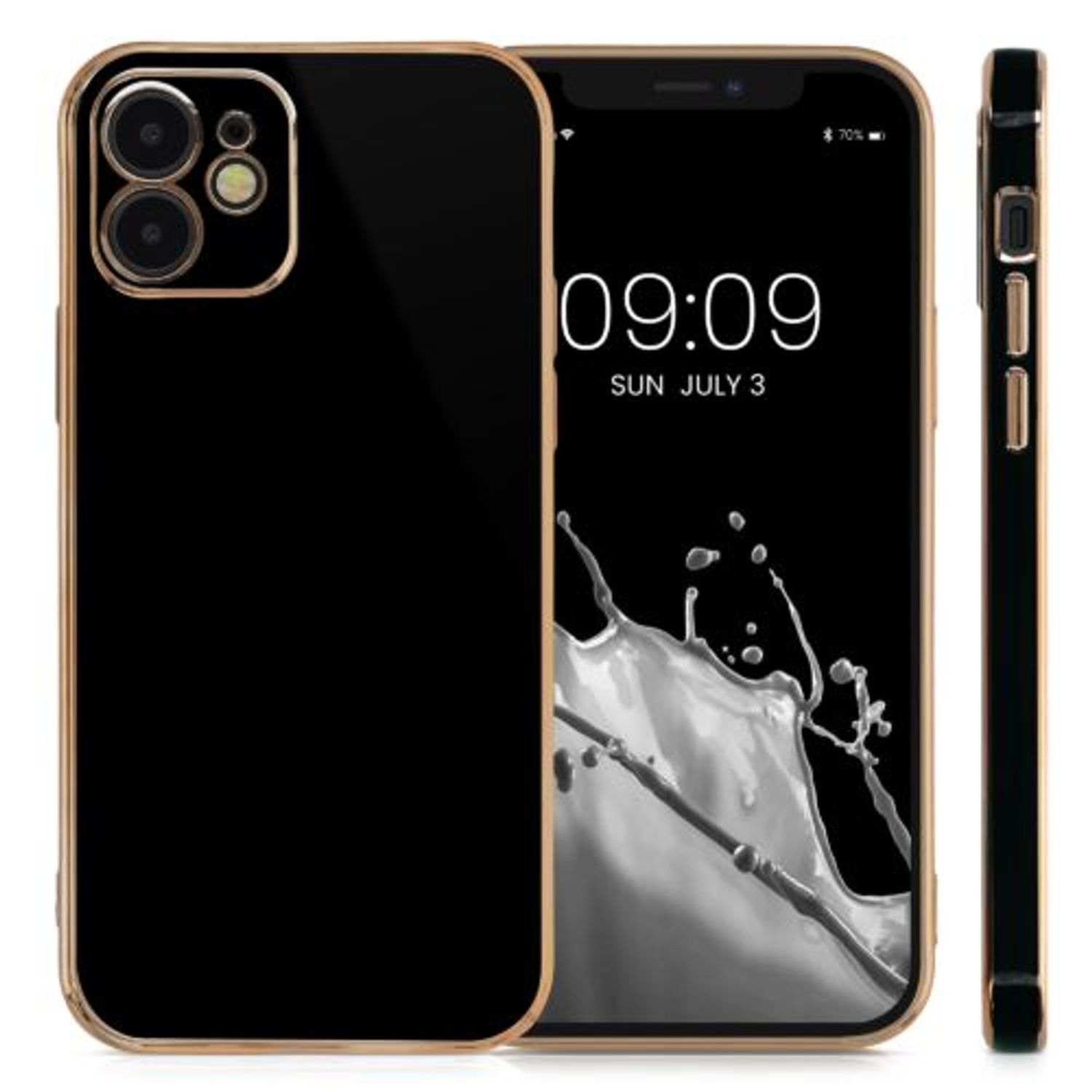 Husa pentru Apple iPhone 12/iPhone 12 Pro, Silicon, Negru, 56298.01, Kwmobile fotografia produsului View 2 L