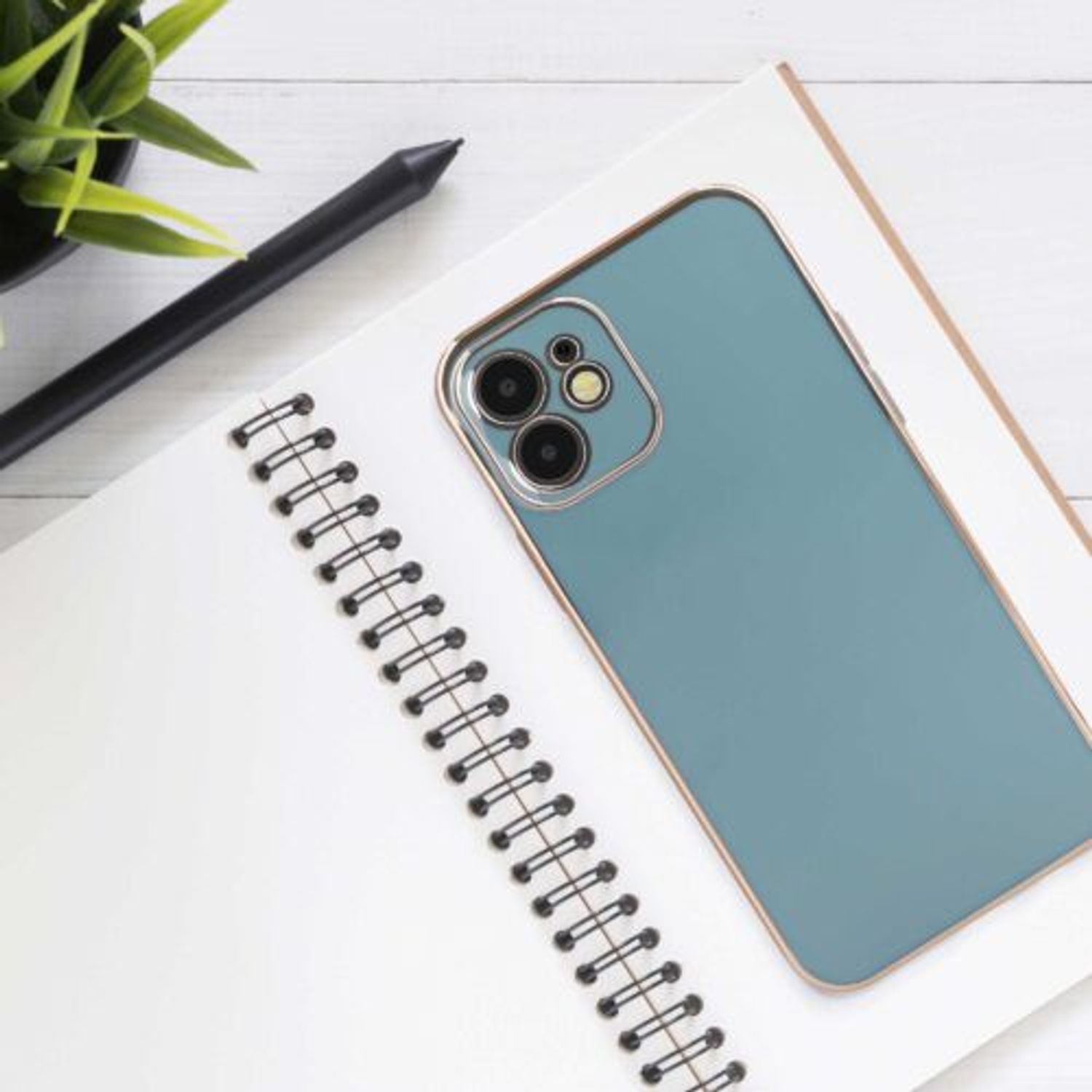 Husa pentru Apple iPhone 12/iPhone 12 Pro, Silicon, Albastru, 56298.202, Kwmobile fotografia produsului View 3 L
