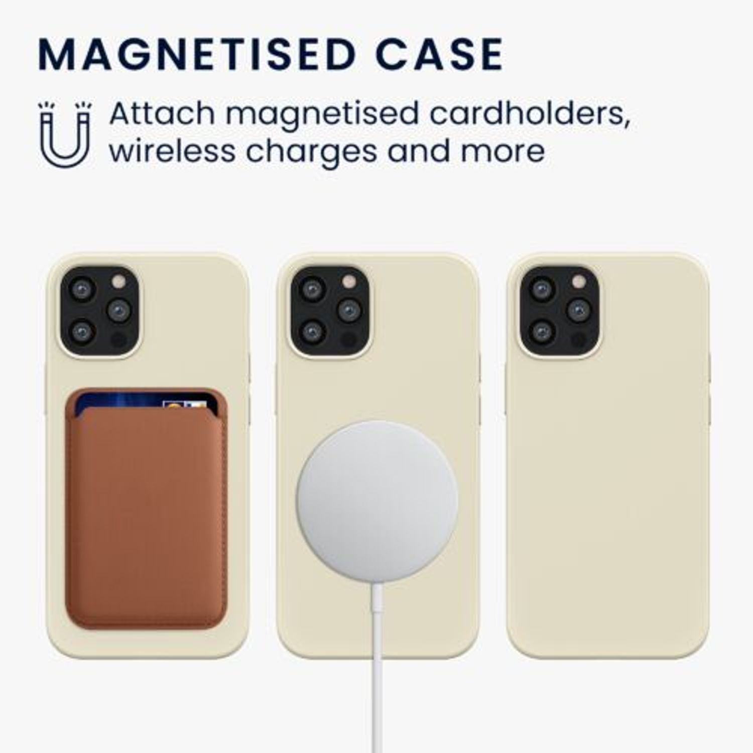 Husa pentru Apple iPhone 12/iPhone 12 Pro, Silicon, Crem, 56556.16, Kwmobile fotografia produsului View 2 L