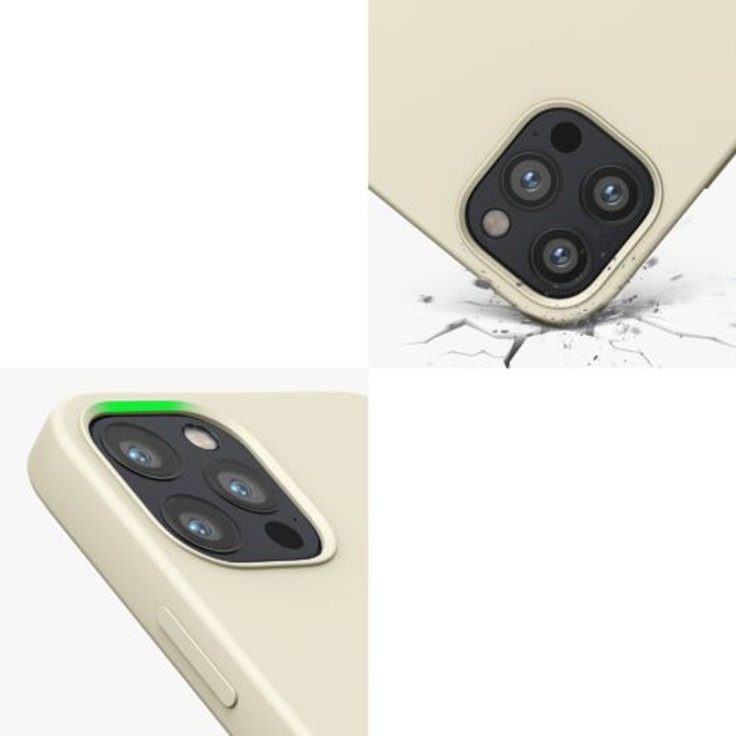 Husa pentru Apple iPhone 12/iPhone 12 Pro, Silicon, Crem, 56556.16, Kwmobile fotografia produsului View 5 L