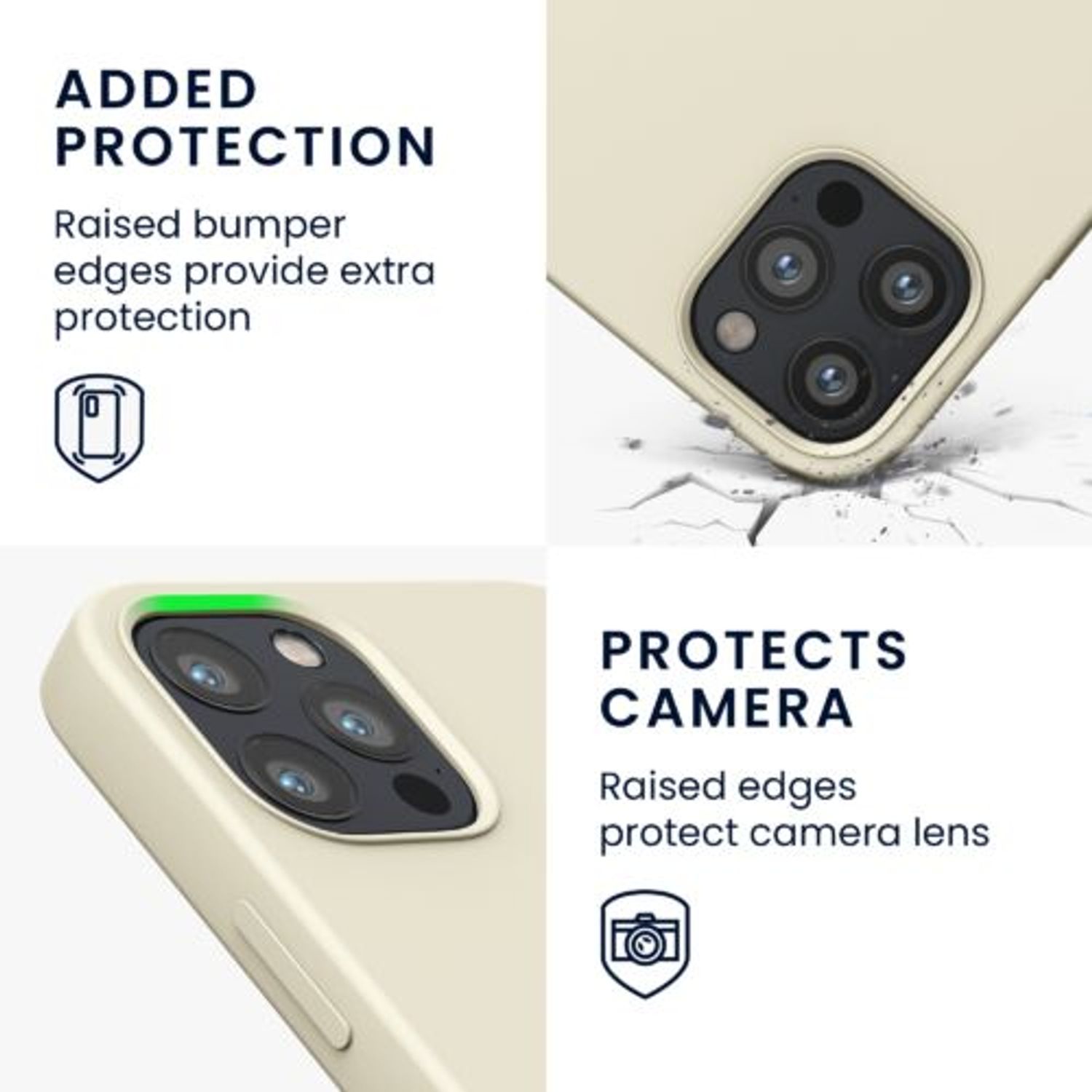Husa pentru Apple iPhone 12/iPhone 12 Pro, Silicon, Crem, 56556.16, Kwmobile fotografia produsului