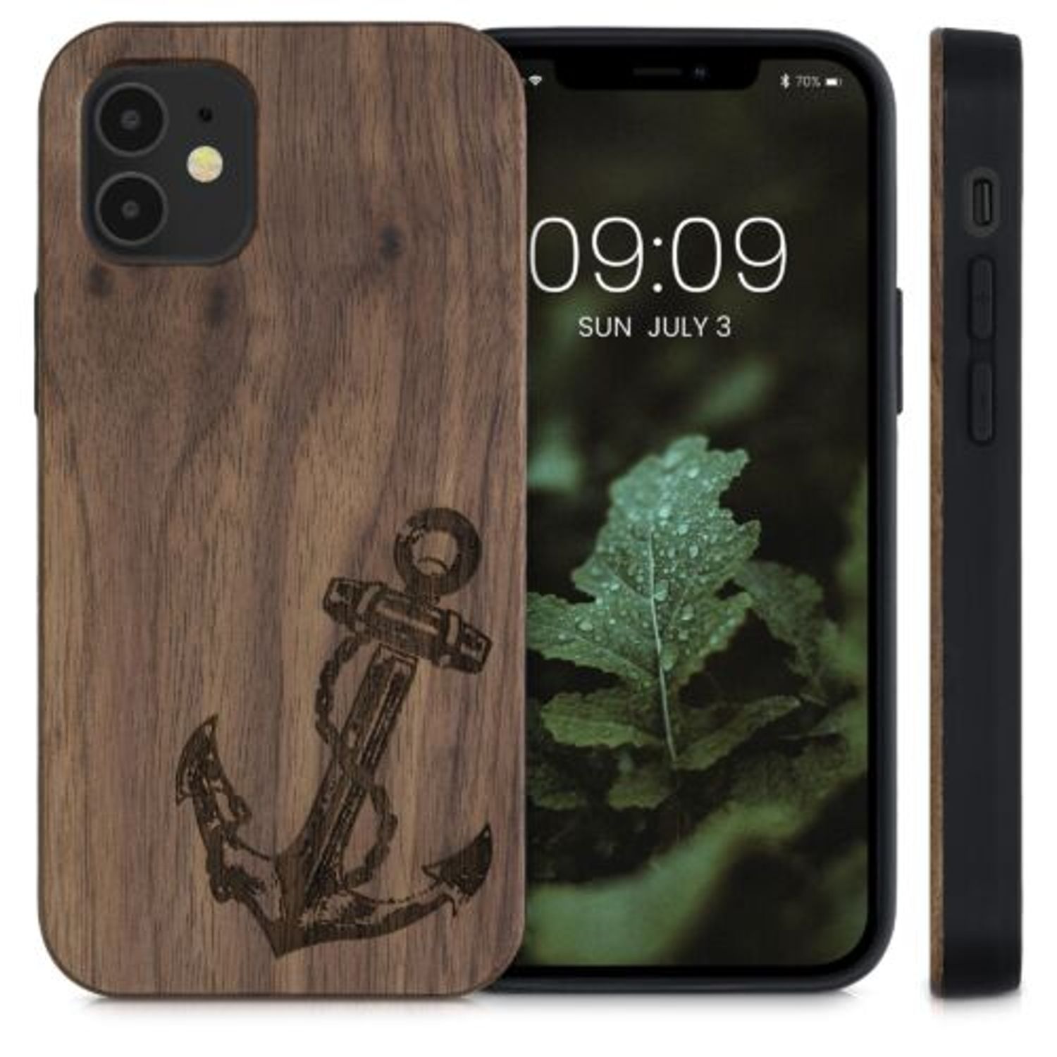 Husa pentru Apple iPhone 12 Mini, Lemn, Maro, 52733.08, Kwmobile fotografia produsului View 2 L