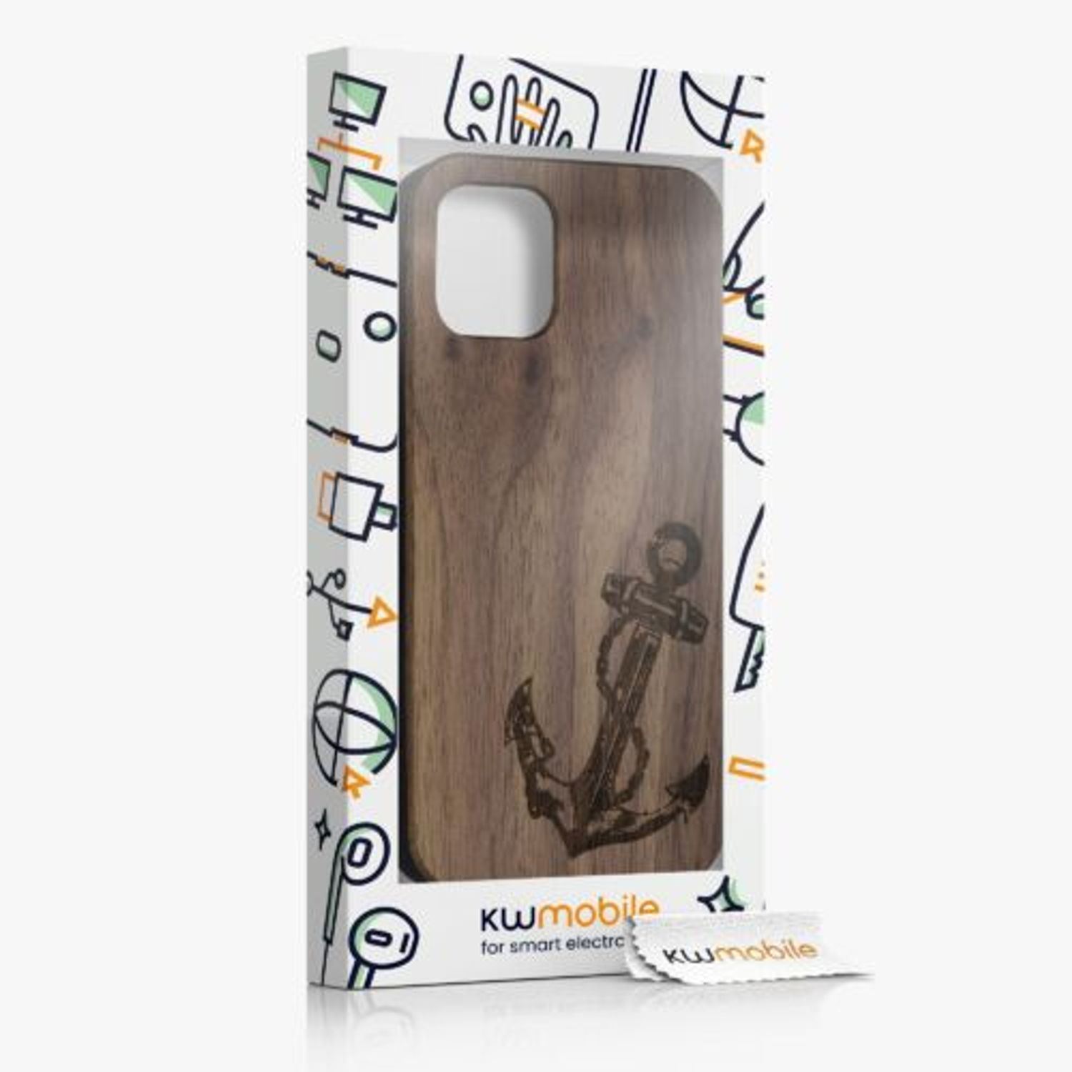 Husa pentru Apple iPhone 12 Mini, Lemn, Maro, 52733.08, Kwmobile fotografia produsului View 3 L