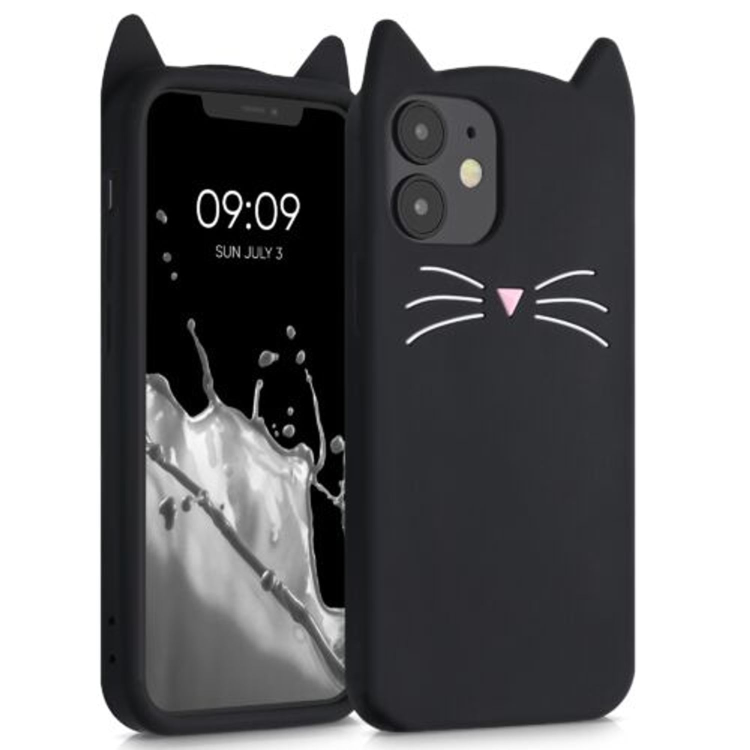 Husa pentru Apple iPhone 12 Mini, Silicon, Negru, 55617.01, Kwmobile fotografia produsului